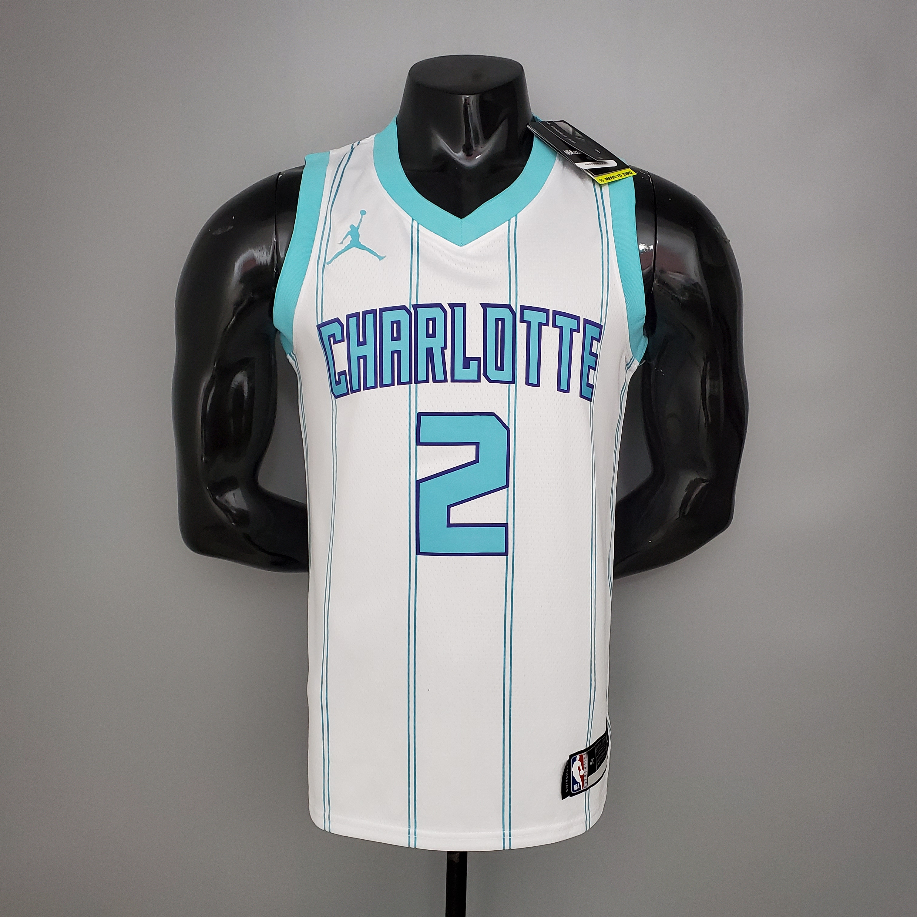 NBA Men New Season Charlotte Hornets #2 BALL White Jersey High Quality Name and Number Print - leoleo123123