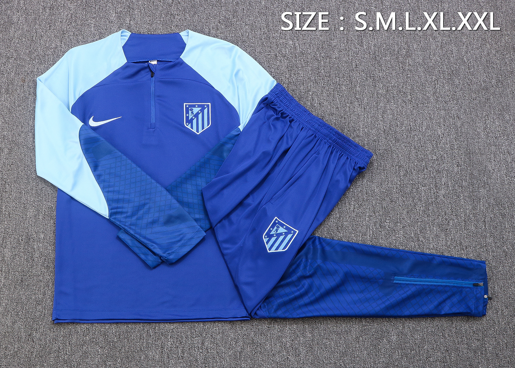 22-23 At Madrid Blue Sweater Tracksuit Thai Quality - leoleo123123