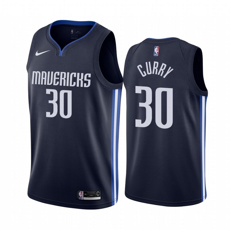 NBA Men Dallas Mavericks Dark Blue #30 CURRY Jersey High Quality Name and Number Print - leoleo123123