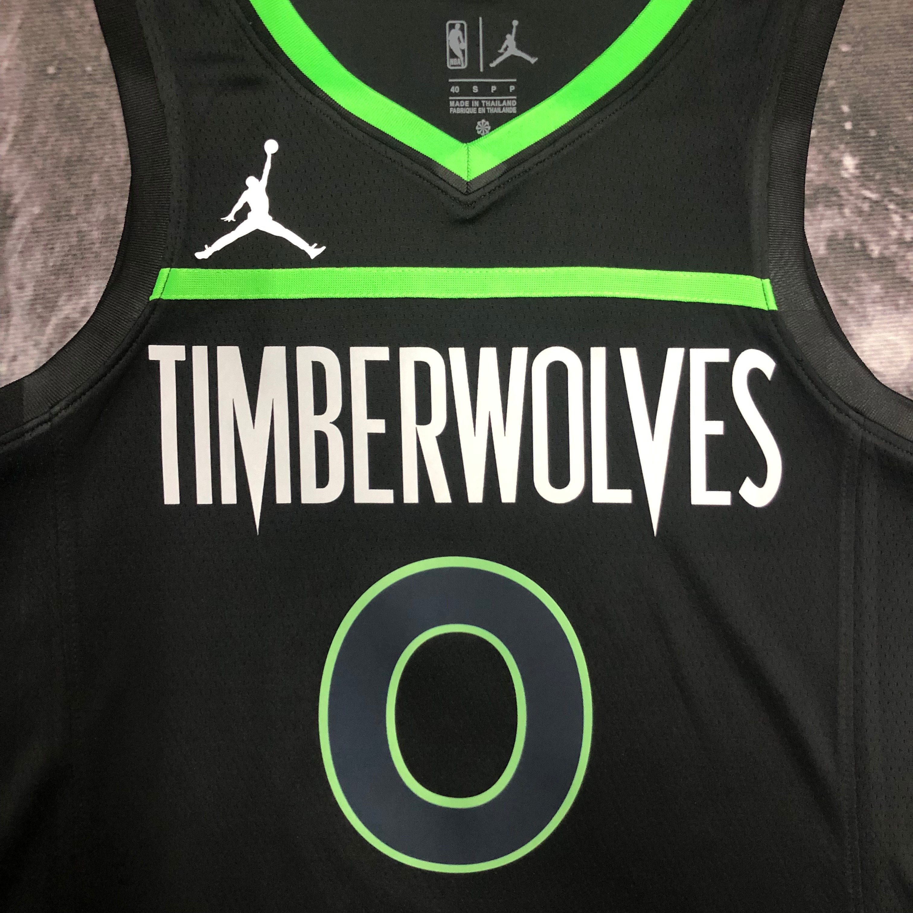 NBA Men Season 2023 Minnesota Timberwolves Black with Jordan Logo #0 RUSSELL Jersey High Quality Name and Number Print - leoleo123123