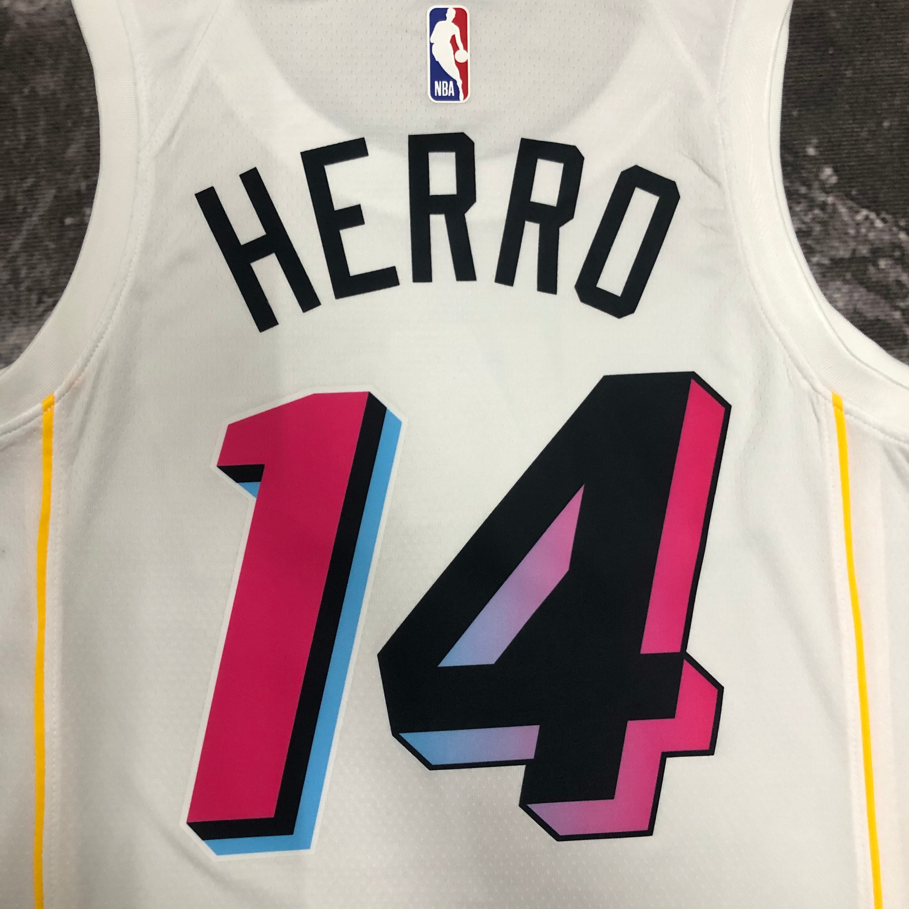 NBA Men Season 2023 Miami Heat White #14 HERRO Jersey High Quality Name and Number Print - leoleo123123