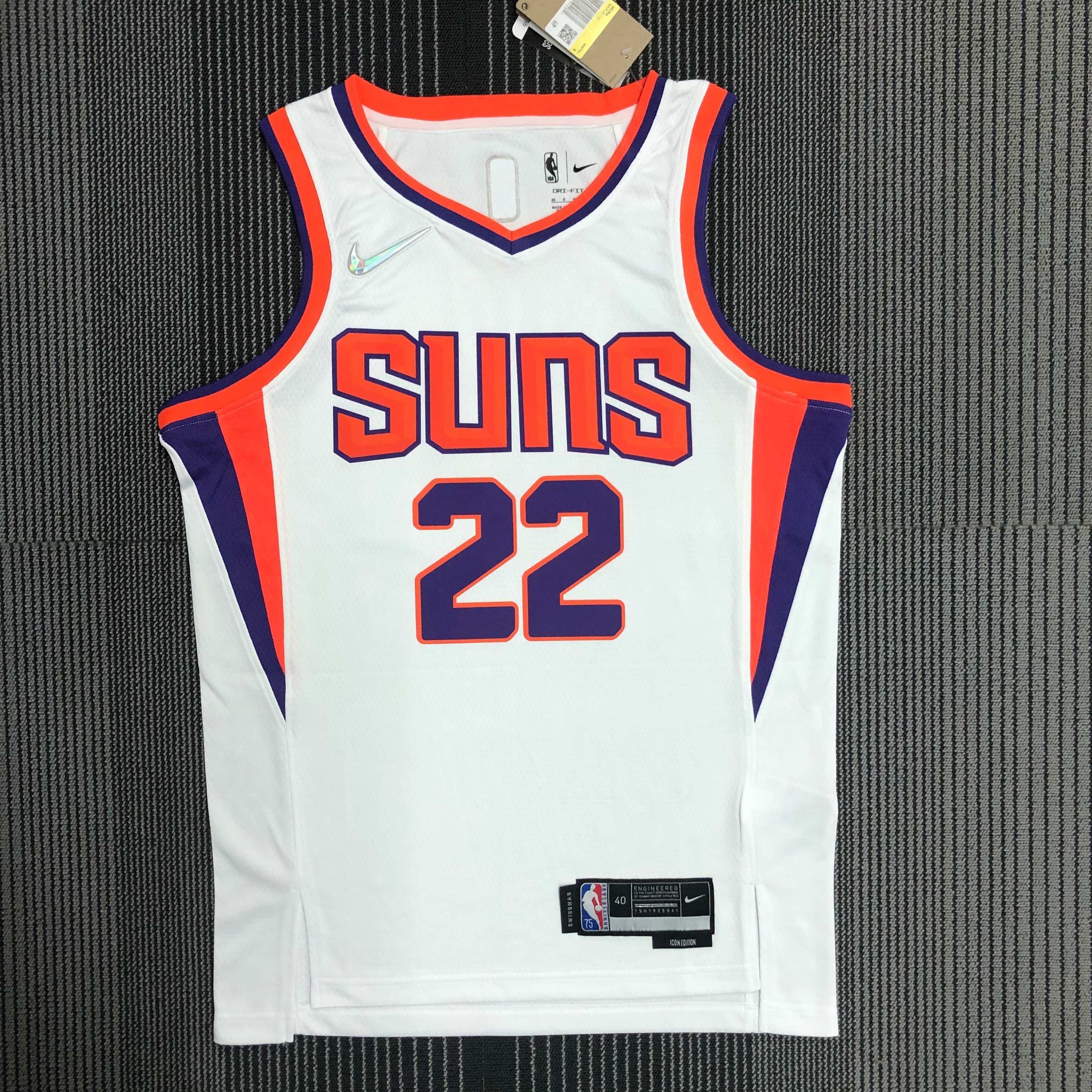 NBA Men 75 Anniversary Phoenix Suns White #22 AYTON Jersey High Quality Name and Number Print - leoleo123123