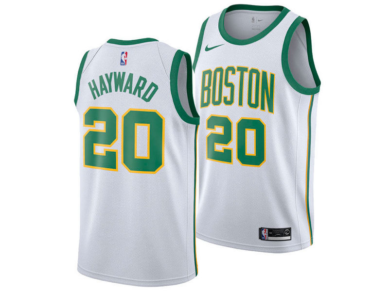 NBA Boston Celtics White with Gold Green Name #20 HAYWARD Jersey High Quality Name and Number Print - leoleo123123