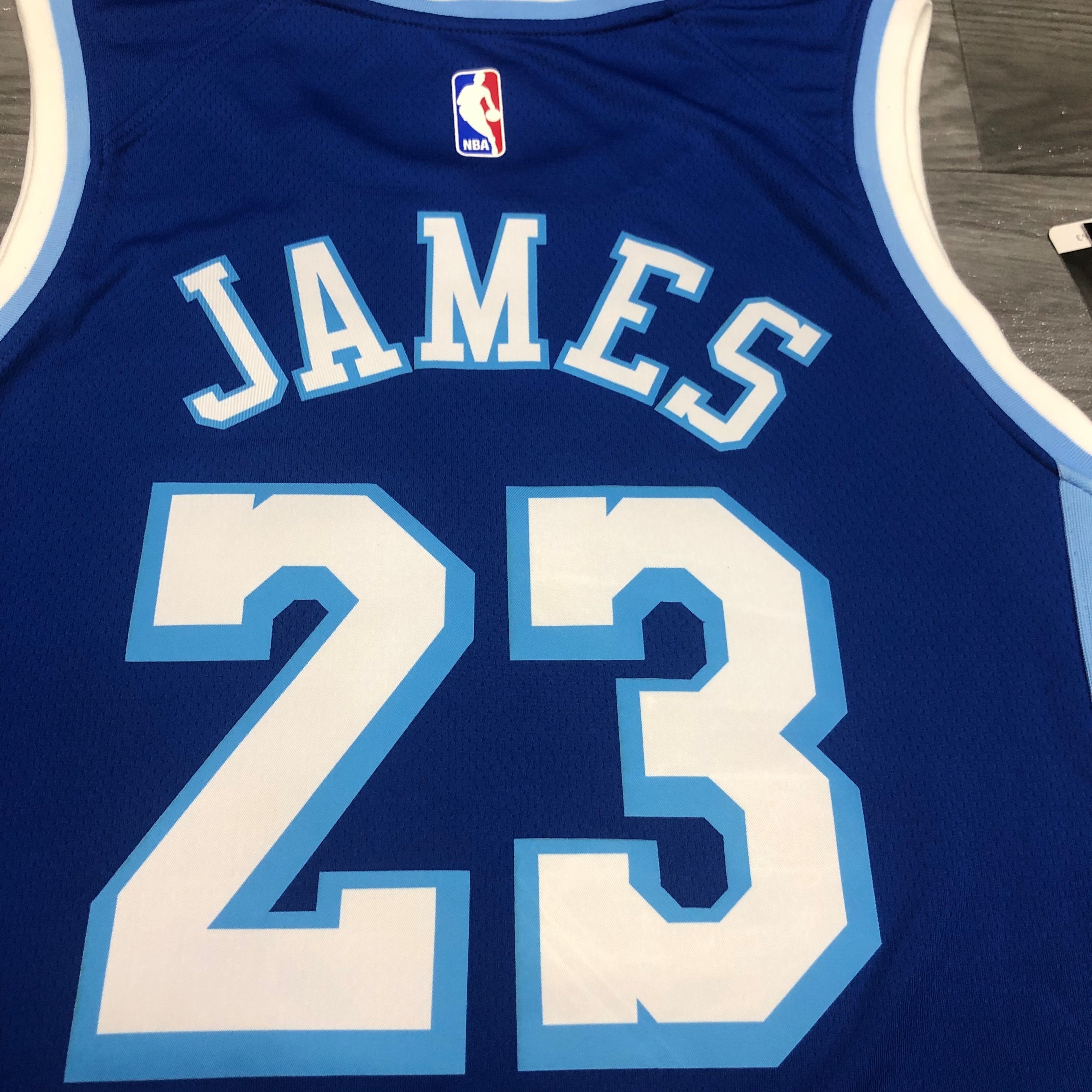 NBA Men Los Angeles Lakers Retro in Latin #23 JAMES Blue Round Neck Jersey High Quality Name and Number Print - leoleo123123