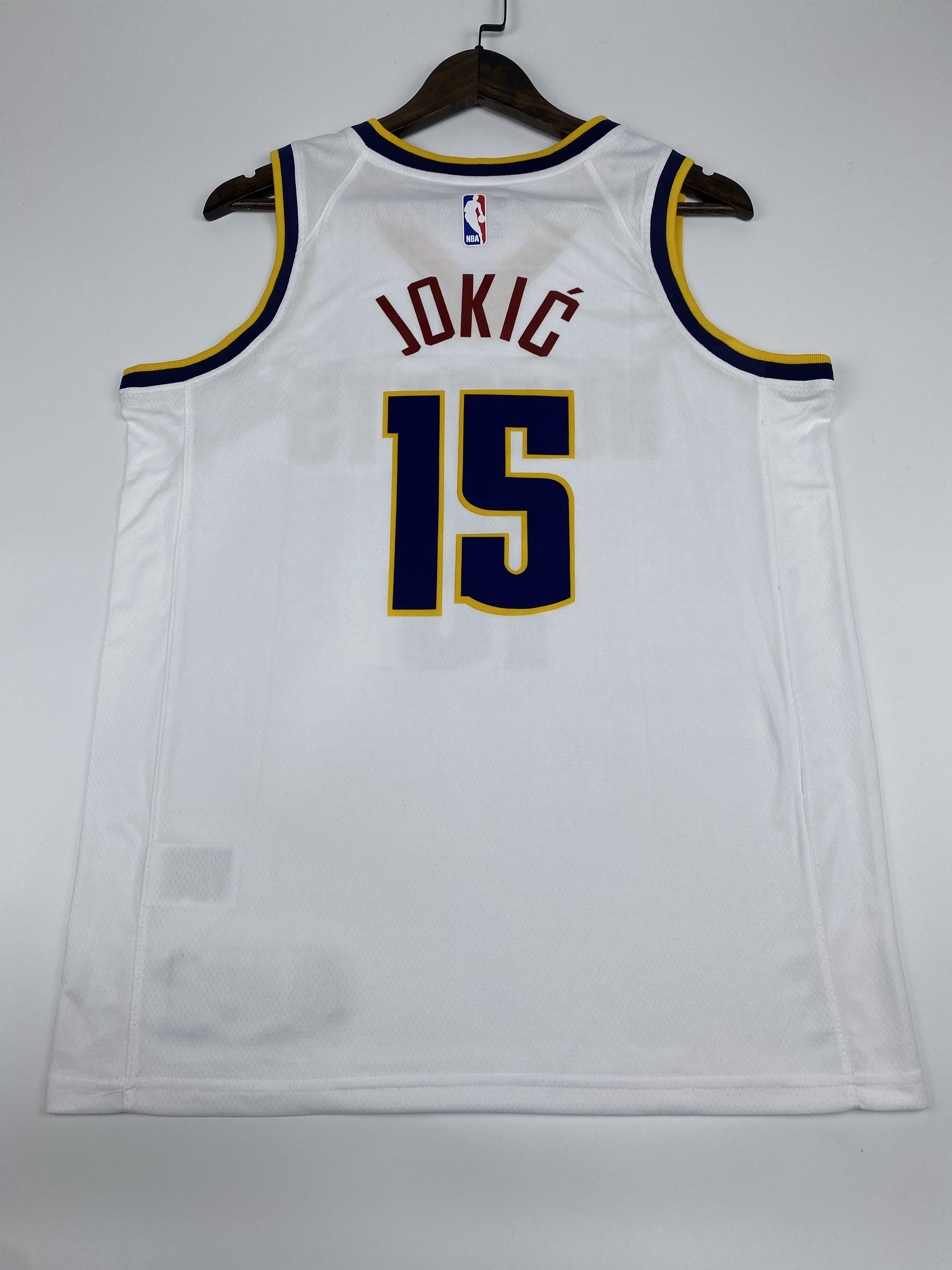 NBA Men Denver Nuggets White #15 JOKIC Jersey High Quality Name and Number Print - leoleo123123