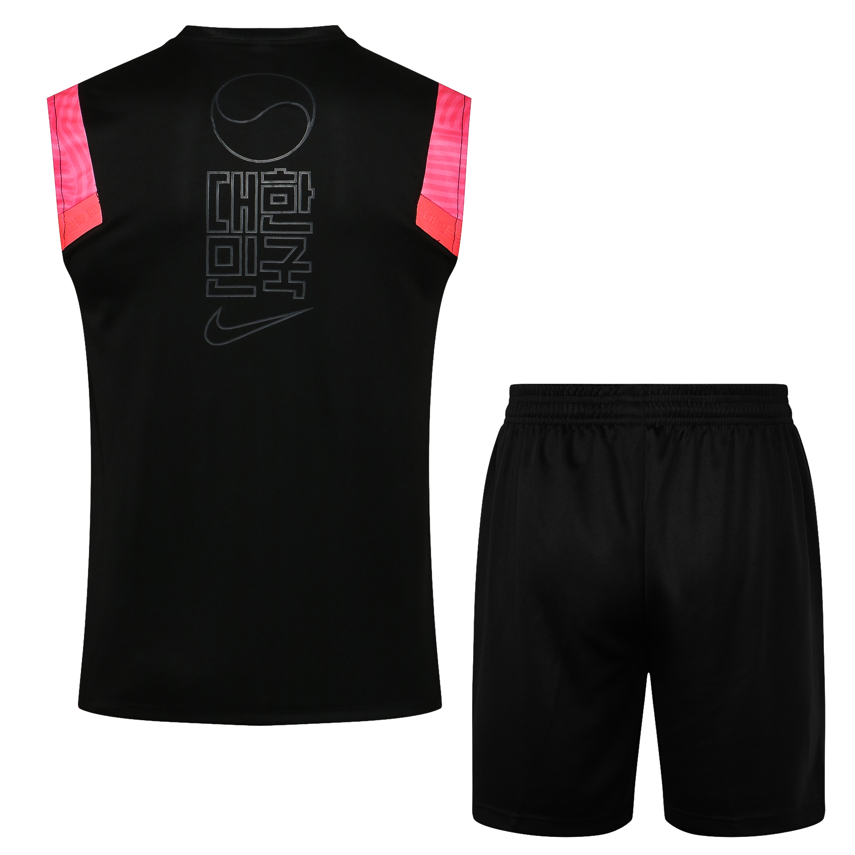21/22 Korea Black Vest Training Set--Vest and Short Pant Training Tracksuit - leoleo123123