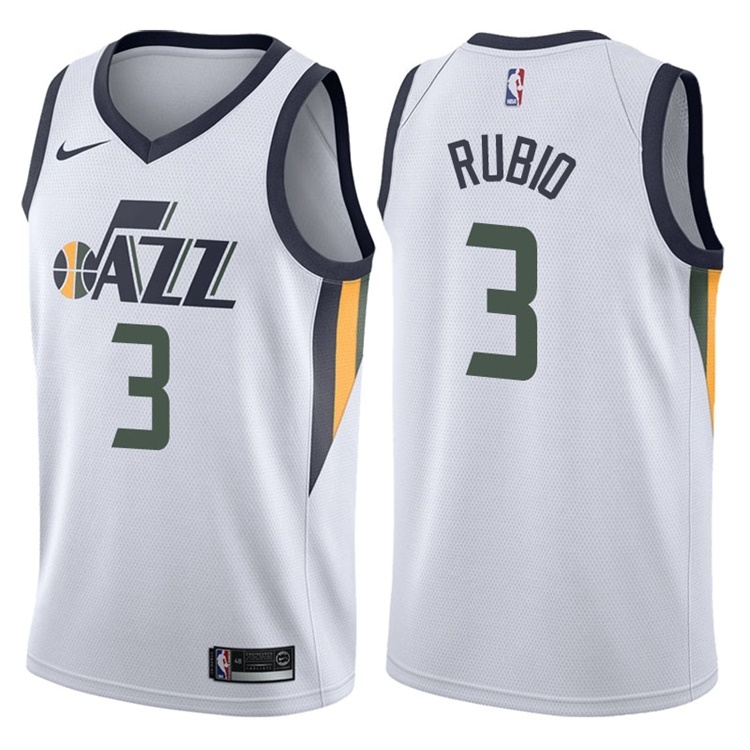 NBA Men Utah Jazz White #3 RUBIO Jersey High Quality Name and Number Print - leoleo123123