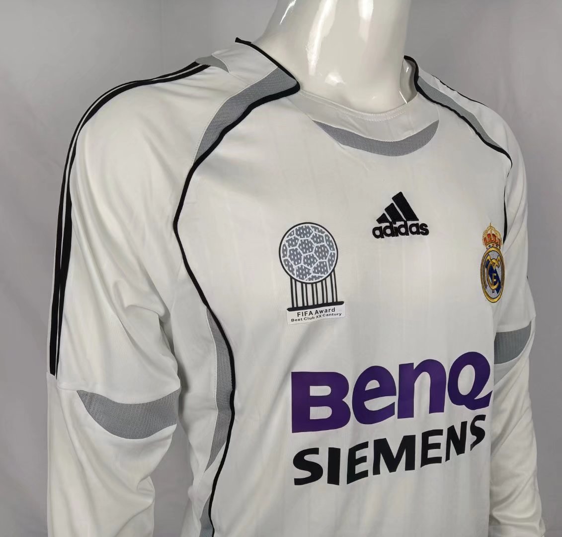 2006 Real Madrid Home Retro Jersey Long Sleeve - leoleo123123
