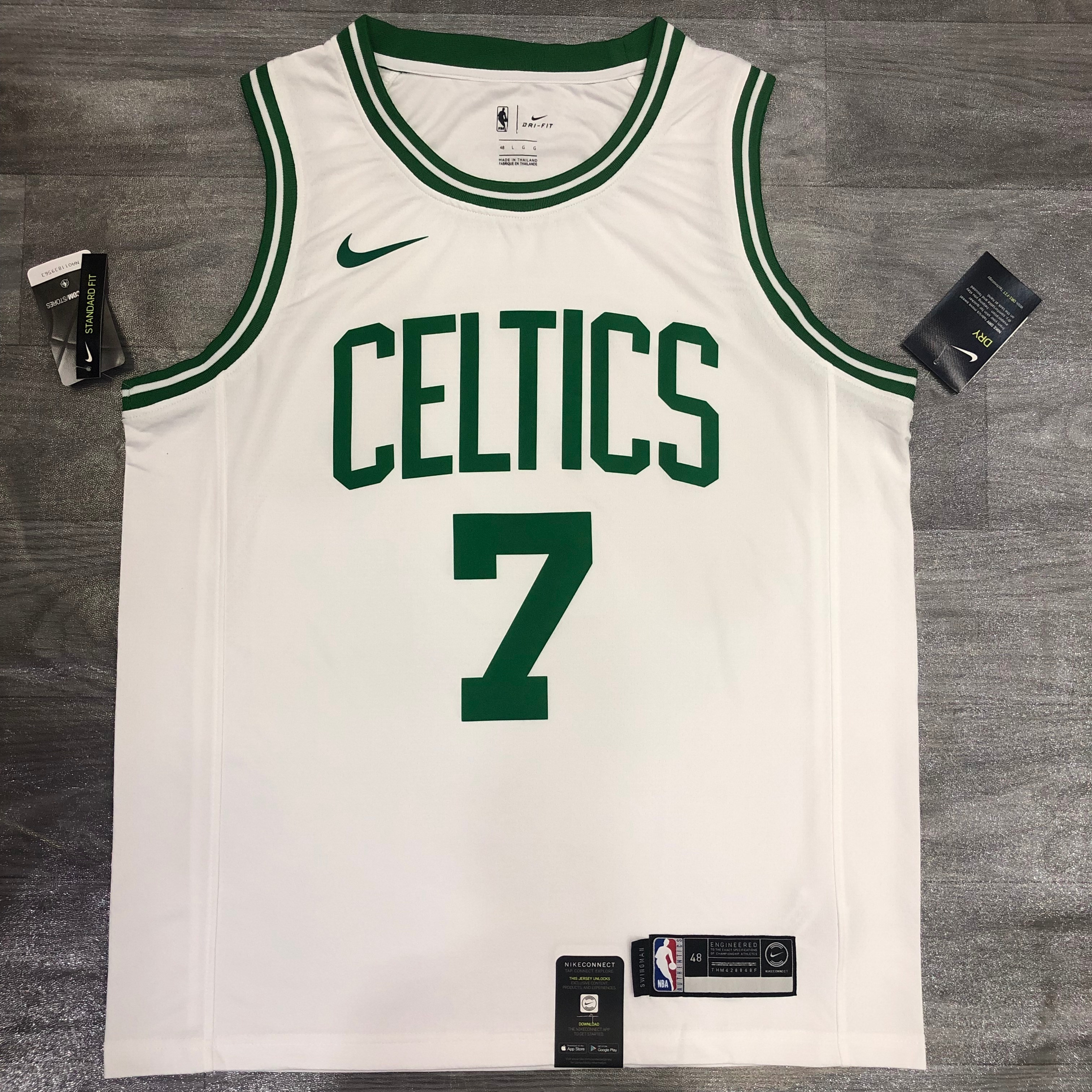 NBA Boston Celtics Retro White with Green Name #7 BROWN Jersey High Quality Name and Number Print - leoleo123123
