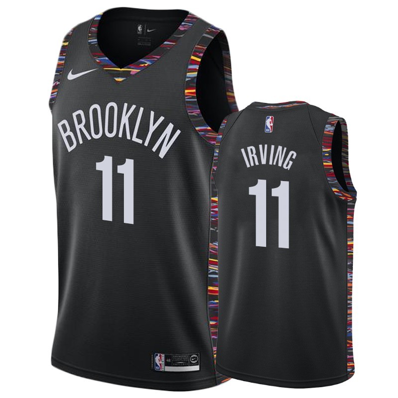 NBA Men New Brooklyn Nets Black City #11 IRVING Jersey High Quality Name and Number Print - leoleo123123