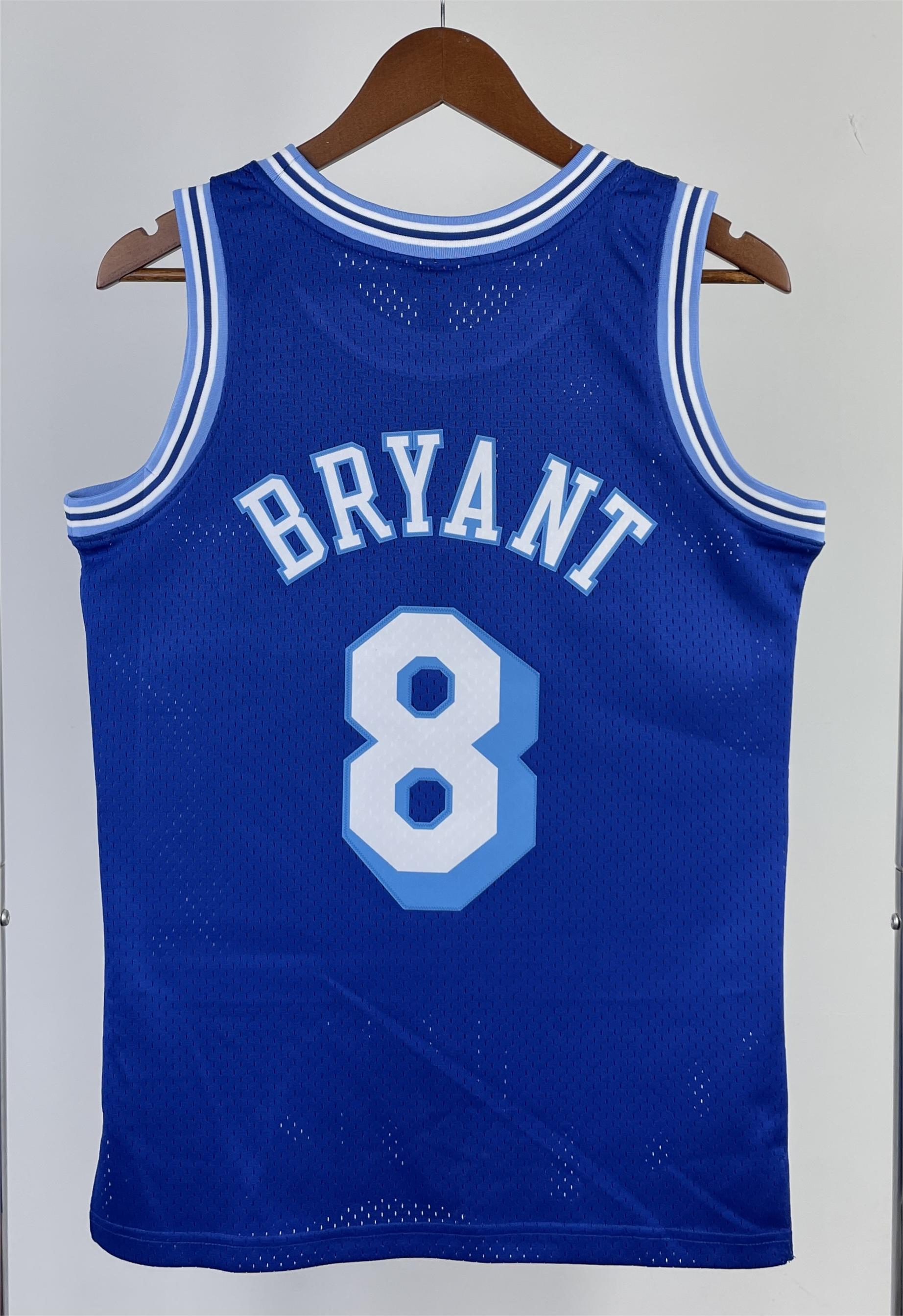 NBA Men Season 96-97 Los Angeles Lakers Blue #8 BRYANT Jersey High Quality Name and Number Print - leoleo123123