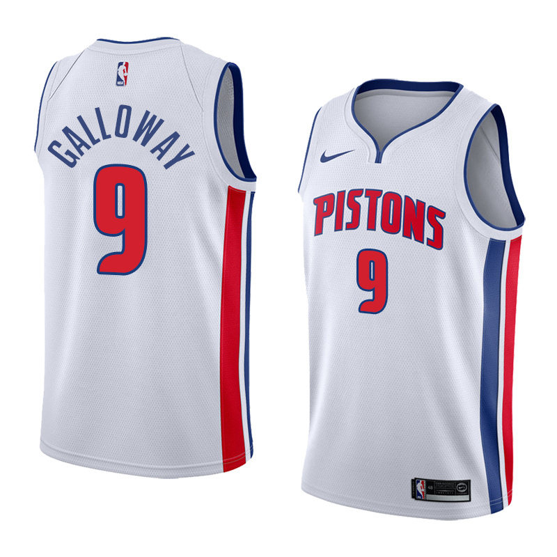 NBA Detroit Pistons White #9 GALLOWAY Jersey High Quality Name and Number Print - leoleo123123