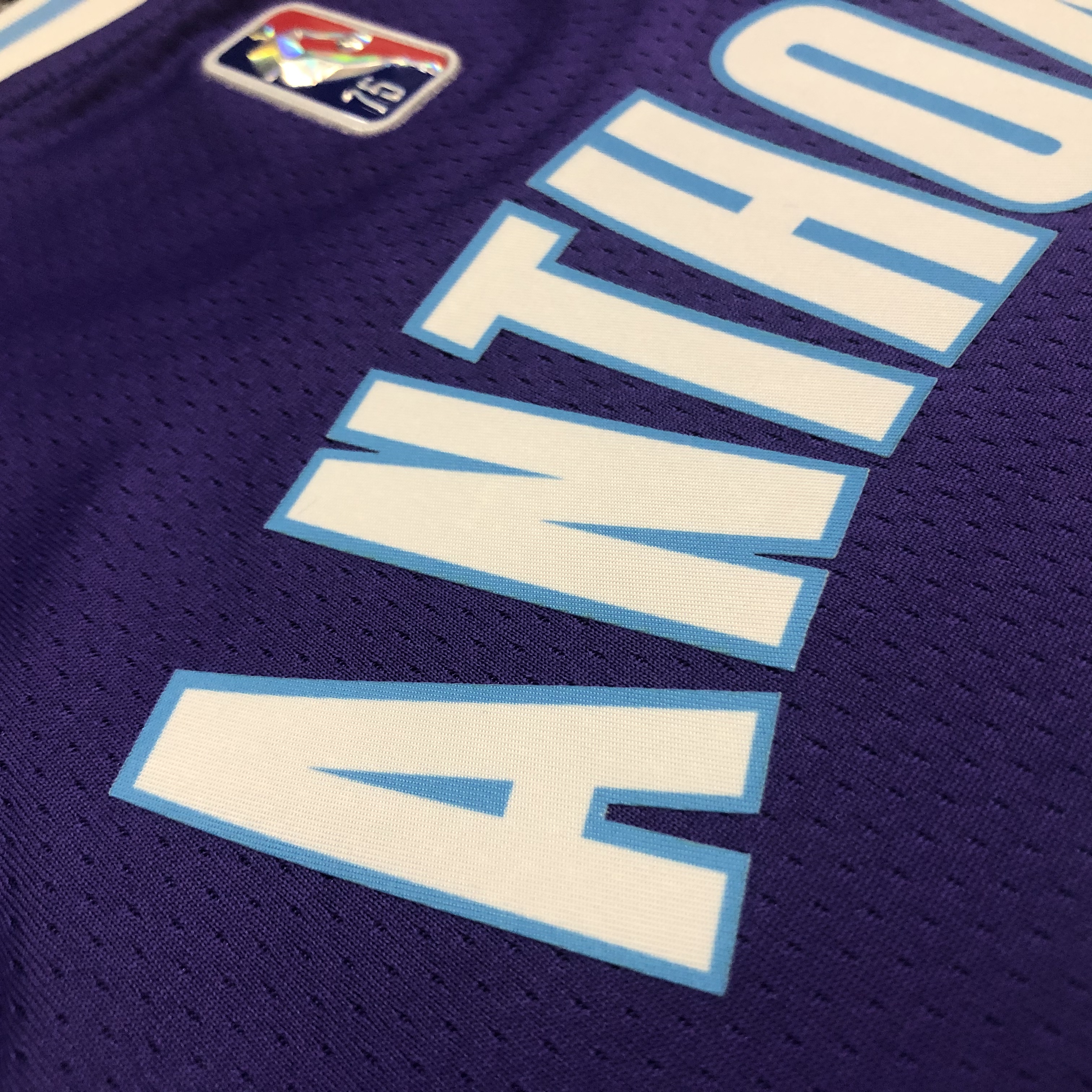 NBA Season 2022 75th Anniversary Los Angeles Lakers Purple Round Neck #7 ANTHONY Jersey High Quality Name and Number Print - leoleo123123