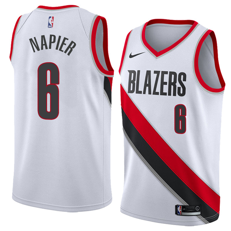 NBA Portland Trail Blazers White #6 NAPIER Jersey High Quality Name and Number Print - leoleo123123
