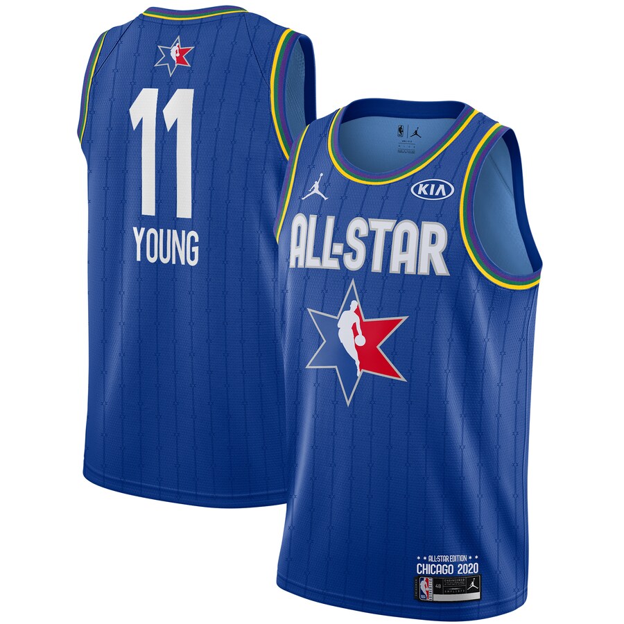 NBA Men 2020 All Star Jerseys Blue #11 YOUNG Jersey High Quality Name and Number Print - leoleo123123