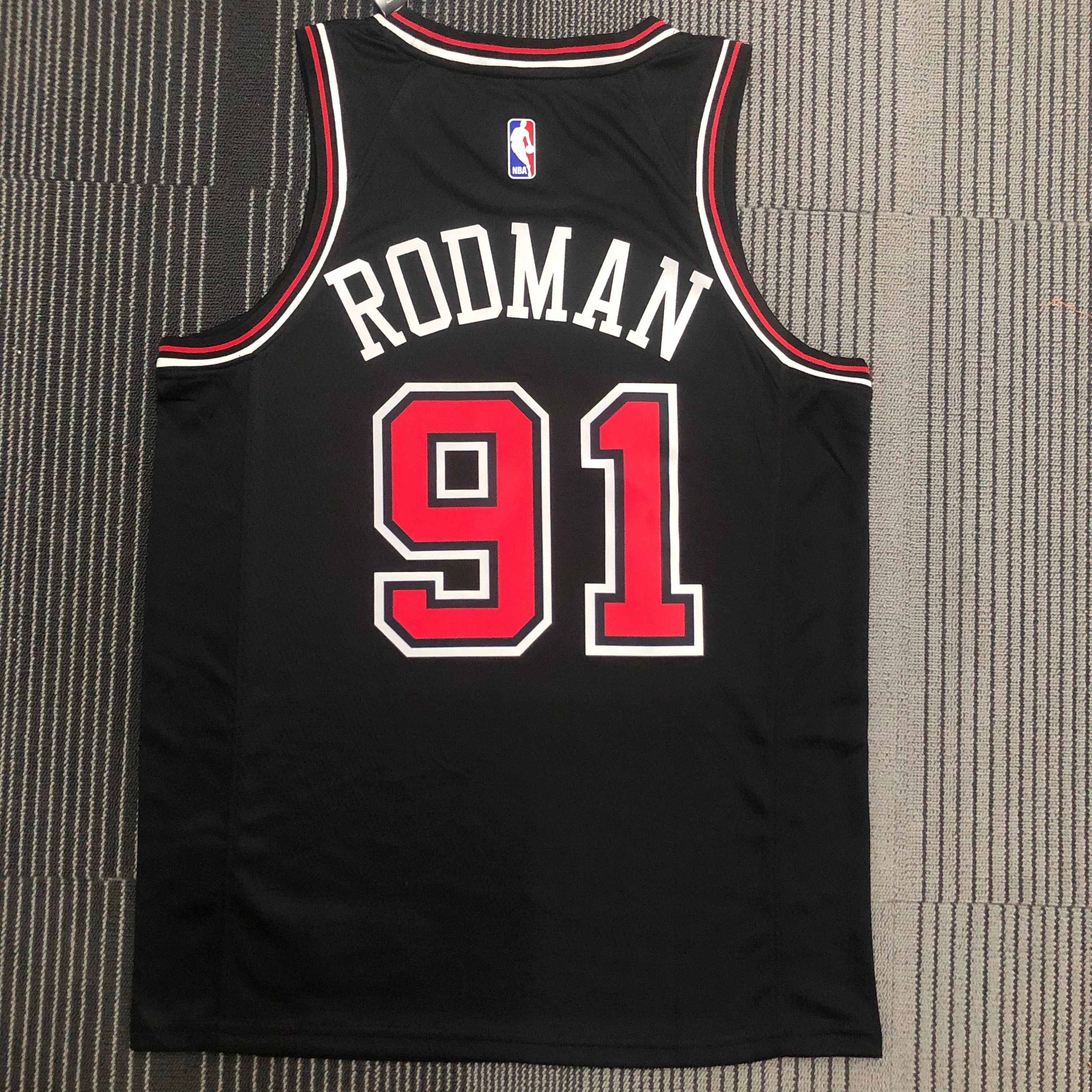 NBA Men Chicago Bulls Black #91 RODMAN Jersey High Quality Name and Number Print - leoleo123123