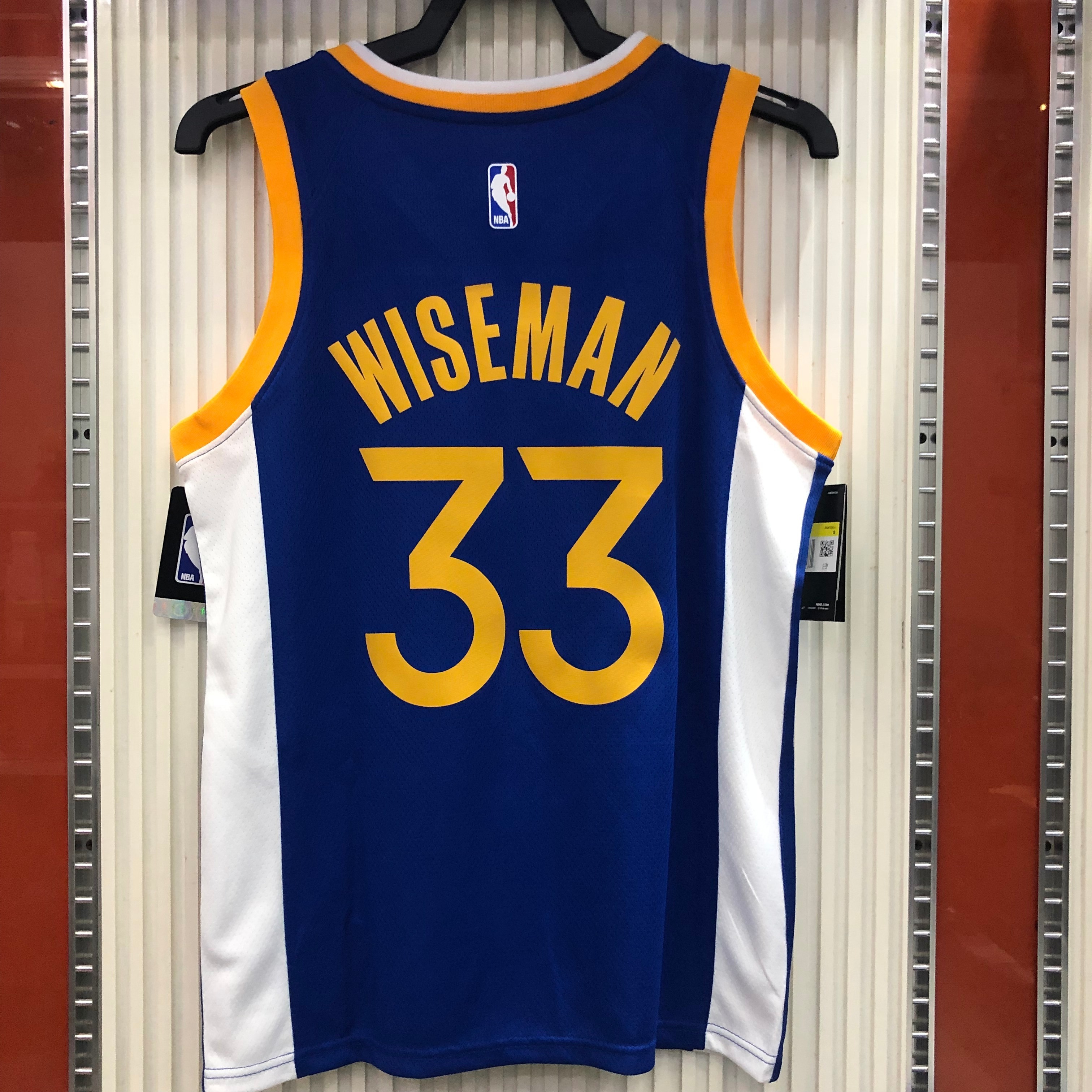 NBA Men Golden State Warriors Blue ##33 WISEMAN Jersey High Quality Name and Number Print - leoleo123123