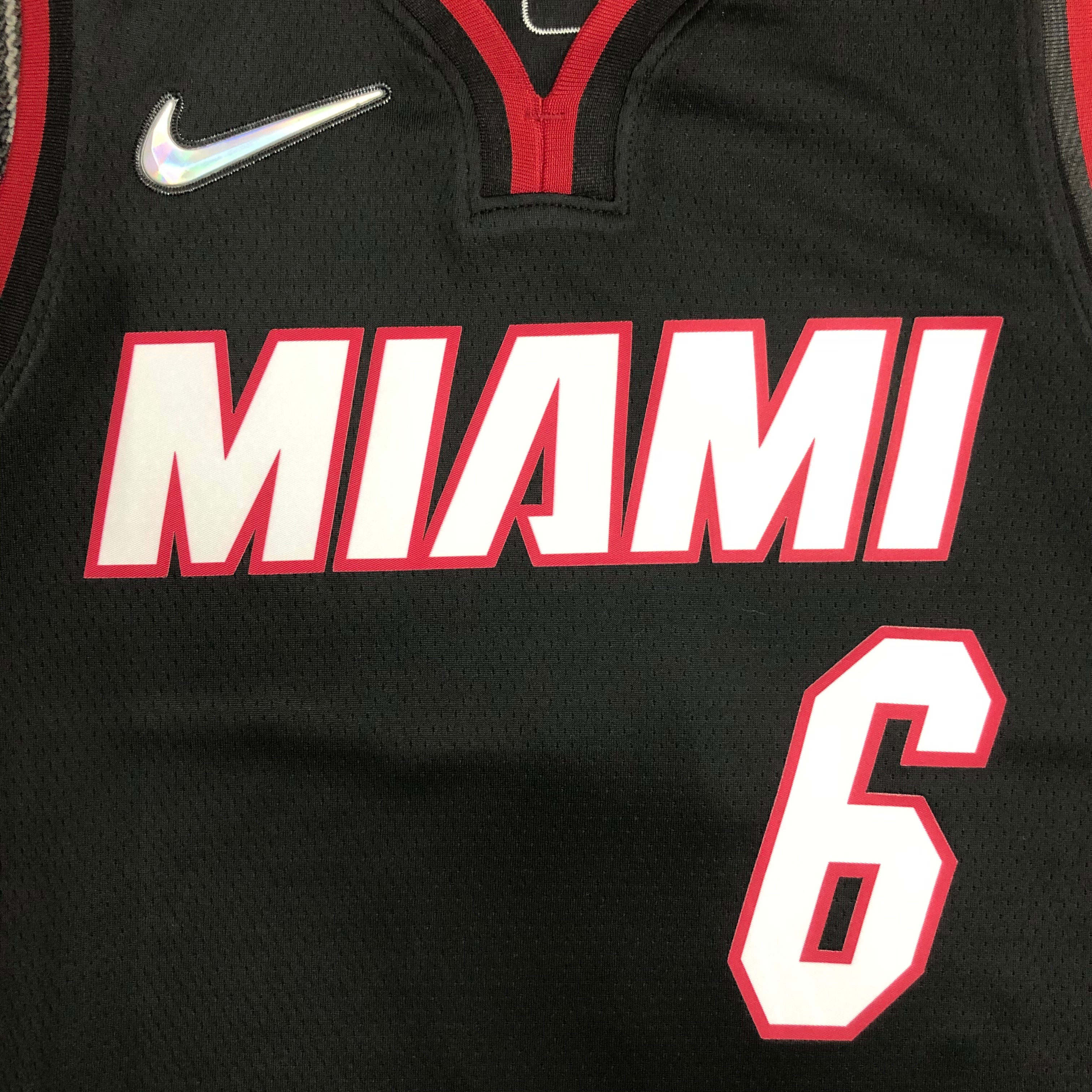 NBA Men 75th Anniversary Miami Heat Black #6 JAMES Jersey High Quality Name and Number Print - leoleo123123