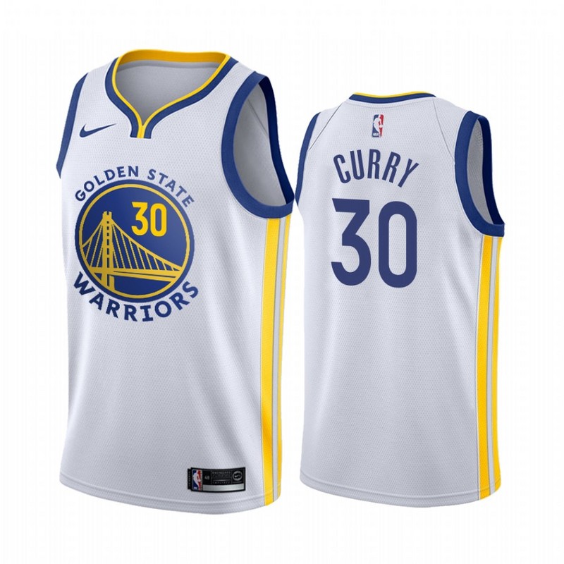 NBA Men Golden State Warriors 19-20 Season White #30 CURRY Jersey High Quality Name and Number Print - leoleo123123