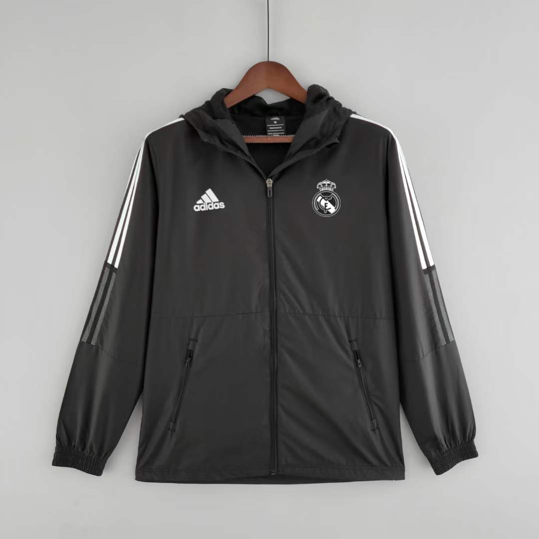 22/23 Real Madrid Black Windbreaker Jacket Thai Quality - leoleo123123