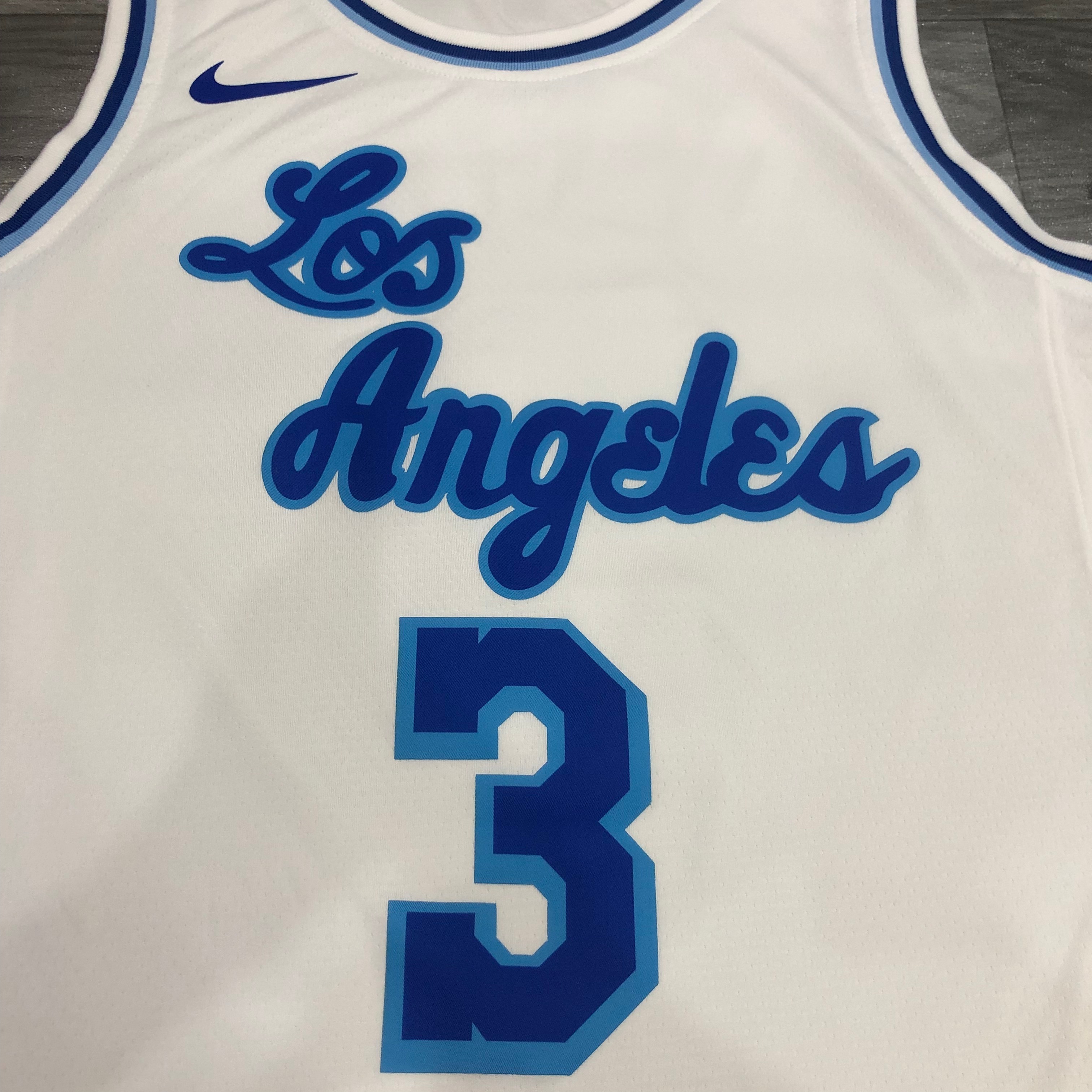 NBA Men Los Angeles Lakers Retro in Latin #3 DAVIS white Round Neck Jersey High Quality Name and Number Print - leoleo123123