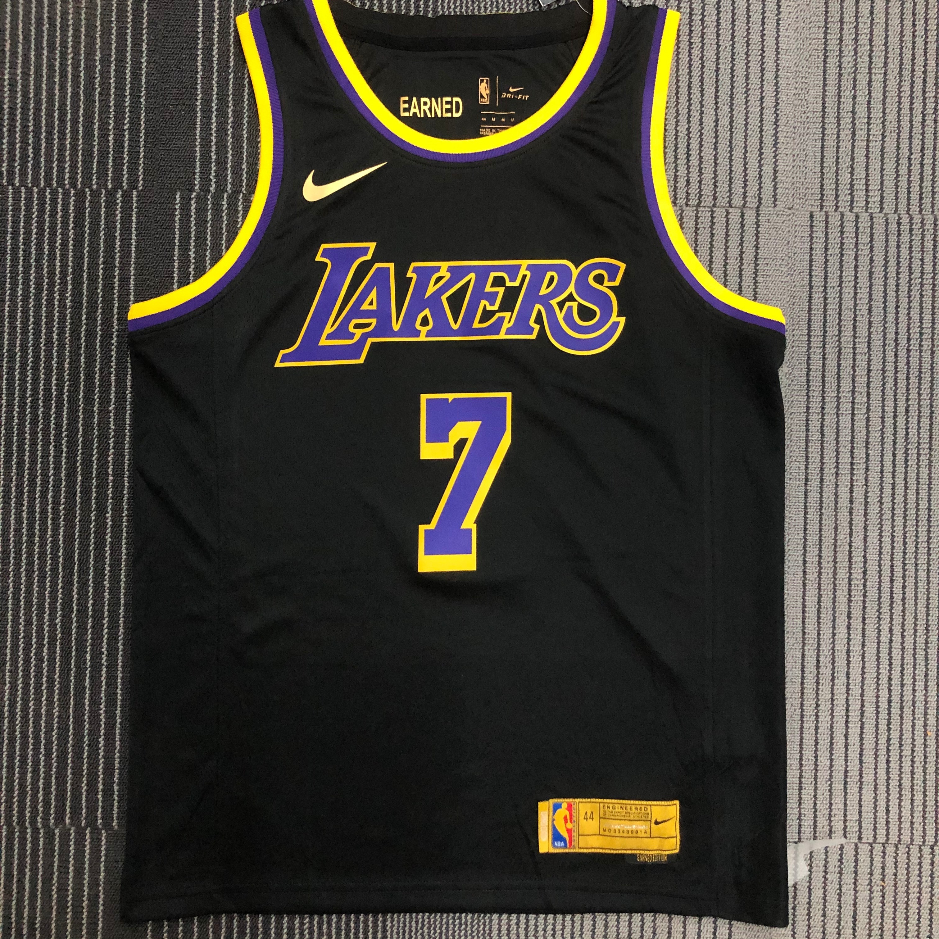 2021 NBA #7 ANTHONY Lakers Bonus Edition Black NBA Jersey High Quality Name and Number Print - leoleo123123