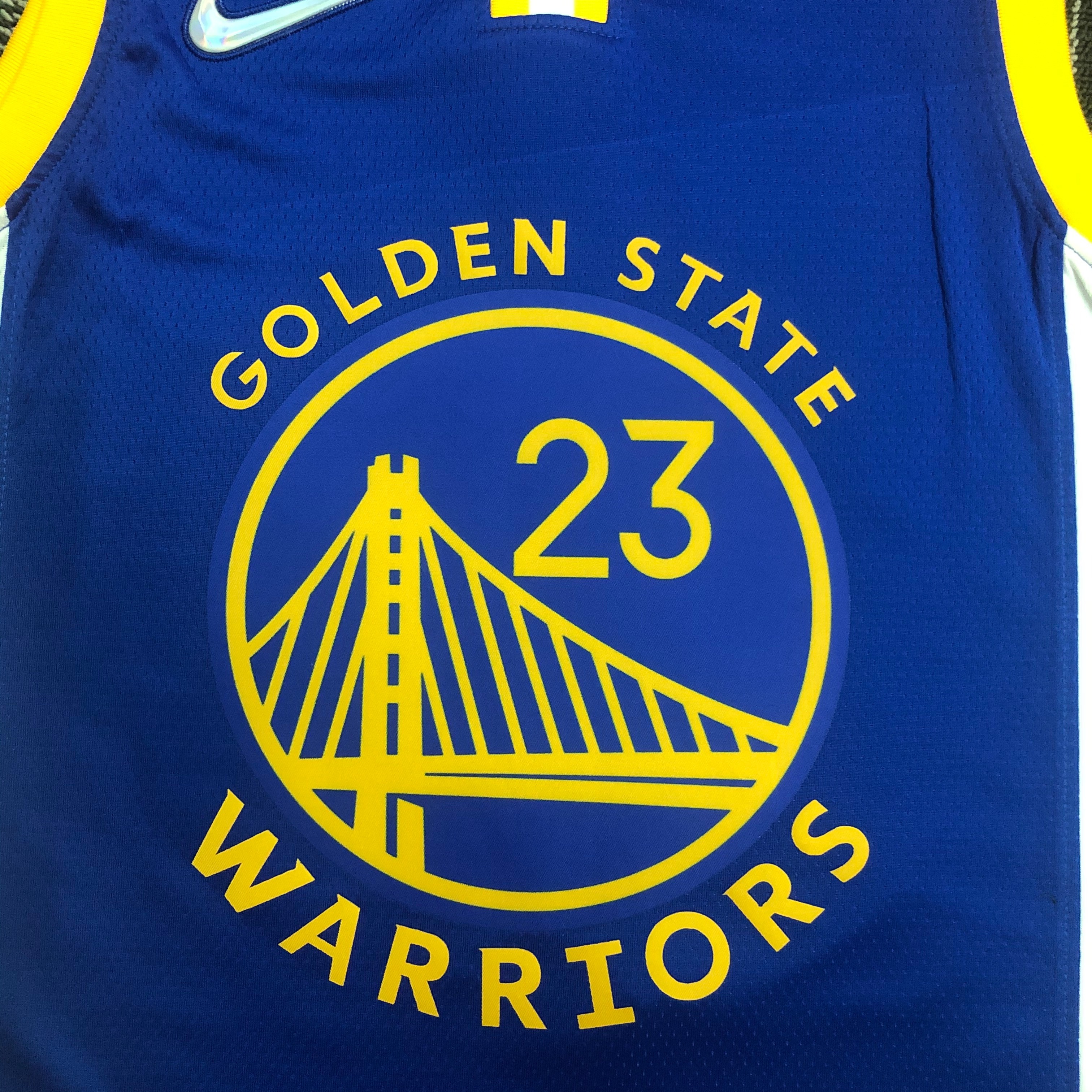 NBA Men 75th Anniversary Golden State Warriors Blue V-neck #23 GREEN Jersey High Quality Name and Number Print - leoleo123123