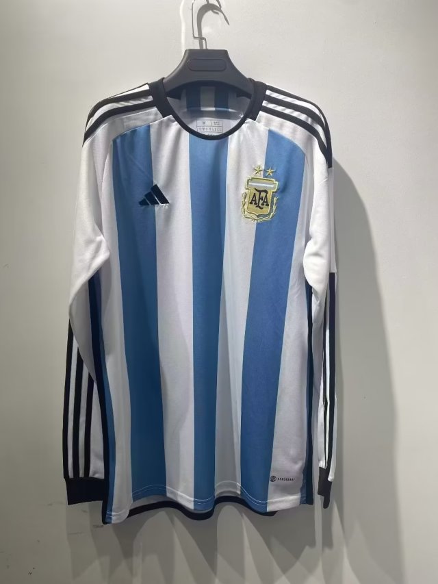 22/23 Argentina Home World Cup Jersey Long Sleeve Fans Version 1:1 Quality - leoleo123123