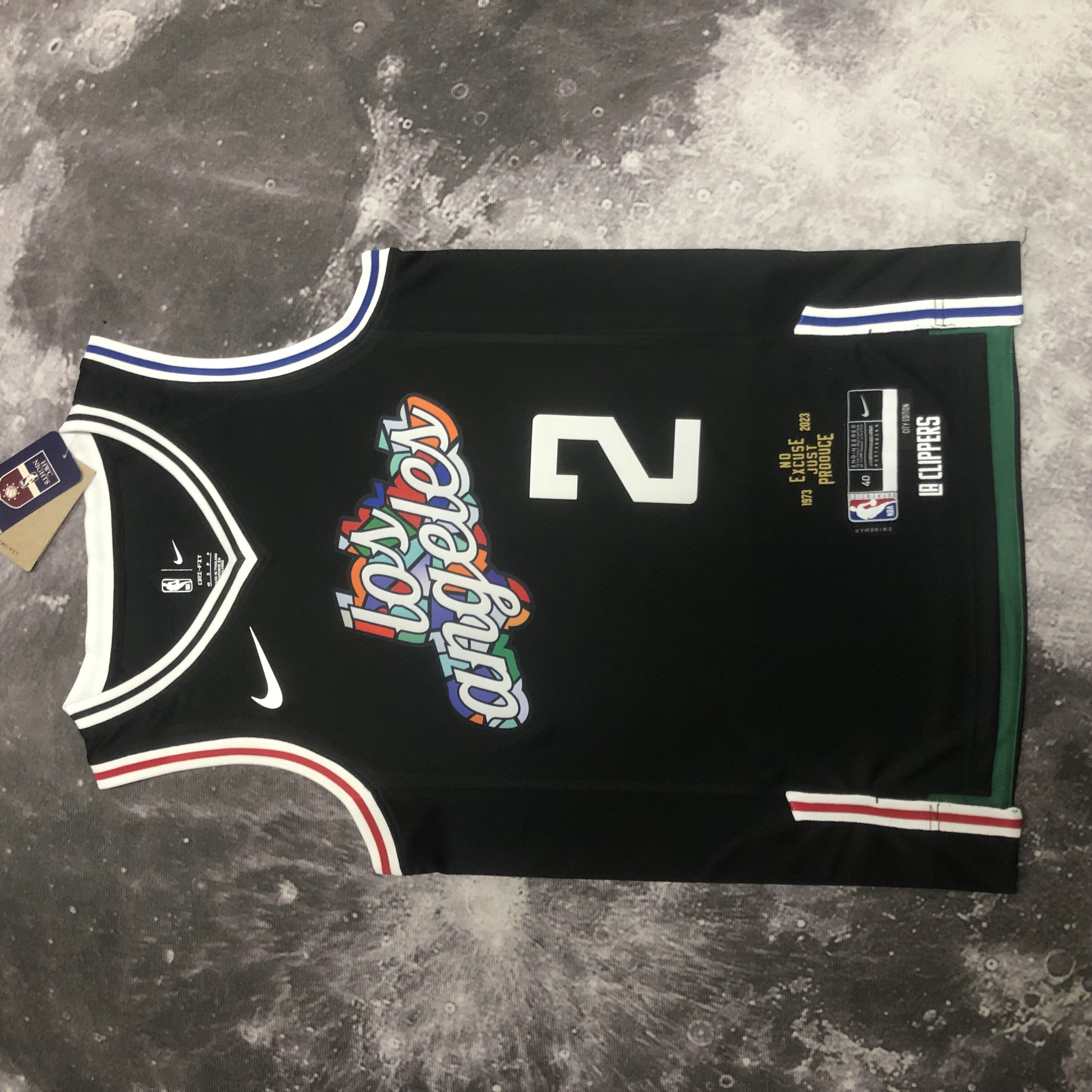 NBA Men Season 2023 Los Angeles Clippers Black City Edition #2 LEONARD Jersey High Quality Name and Number Print - leoleo123123