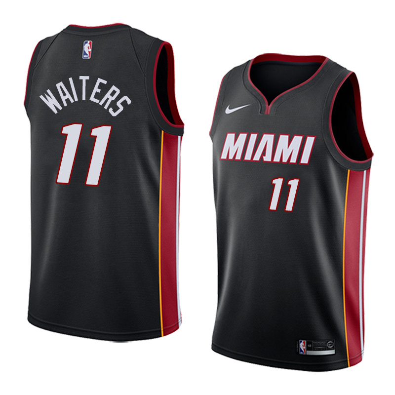 NBA Men Miami Heat Black #11 WAITERS Jersey High Quality Name and Number Print - leoleo123123