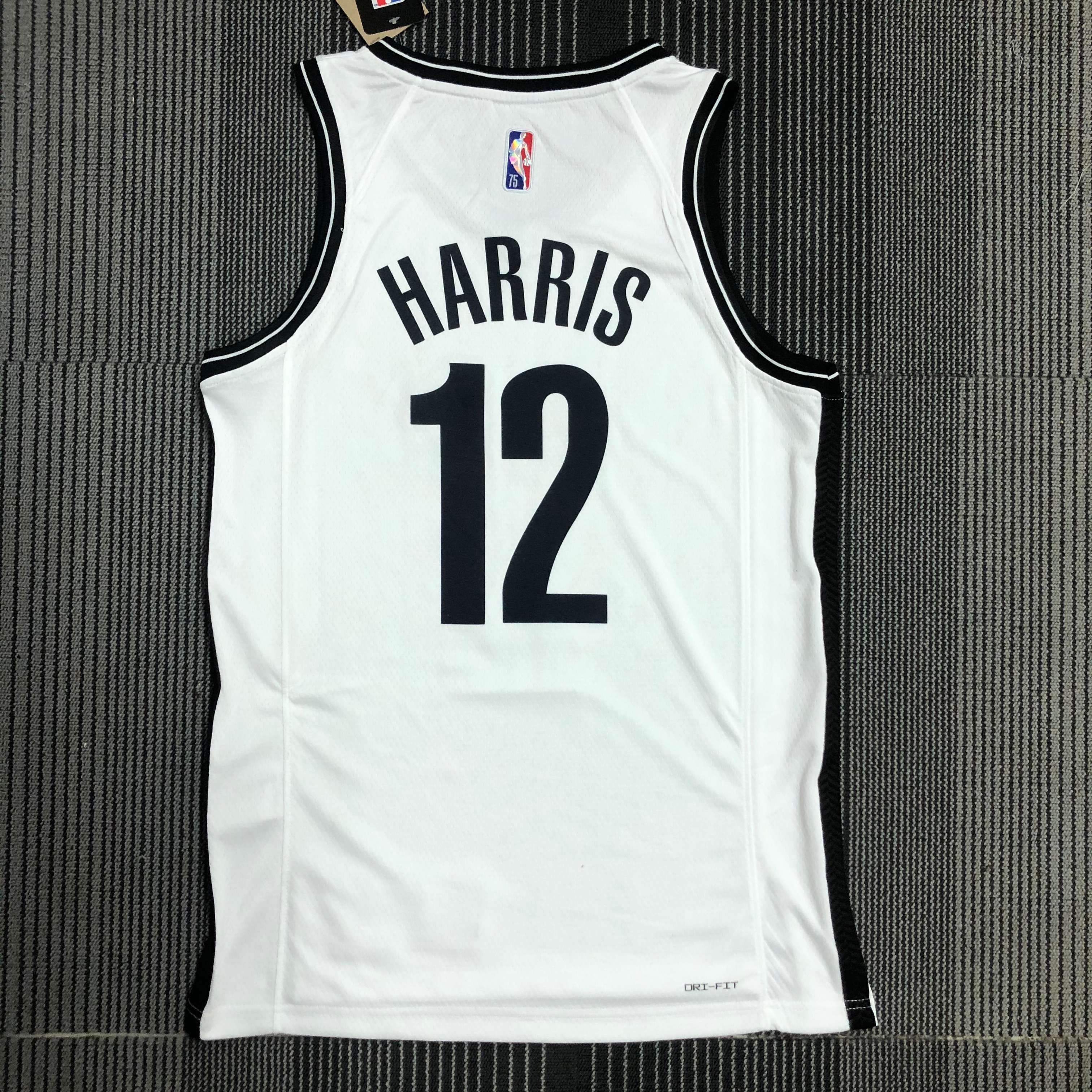 NBA Men 75th Anniversary Brooklyn Nets White #12 HARRIS Jersey High Quality Name and Number Print - leoleo123123