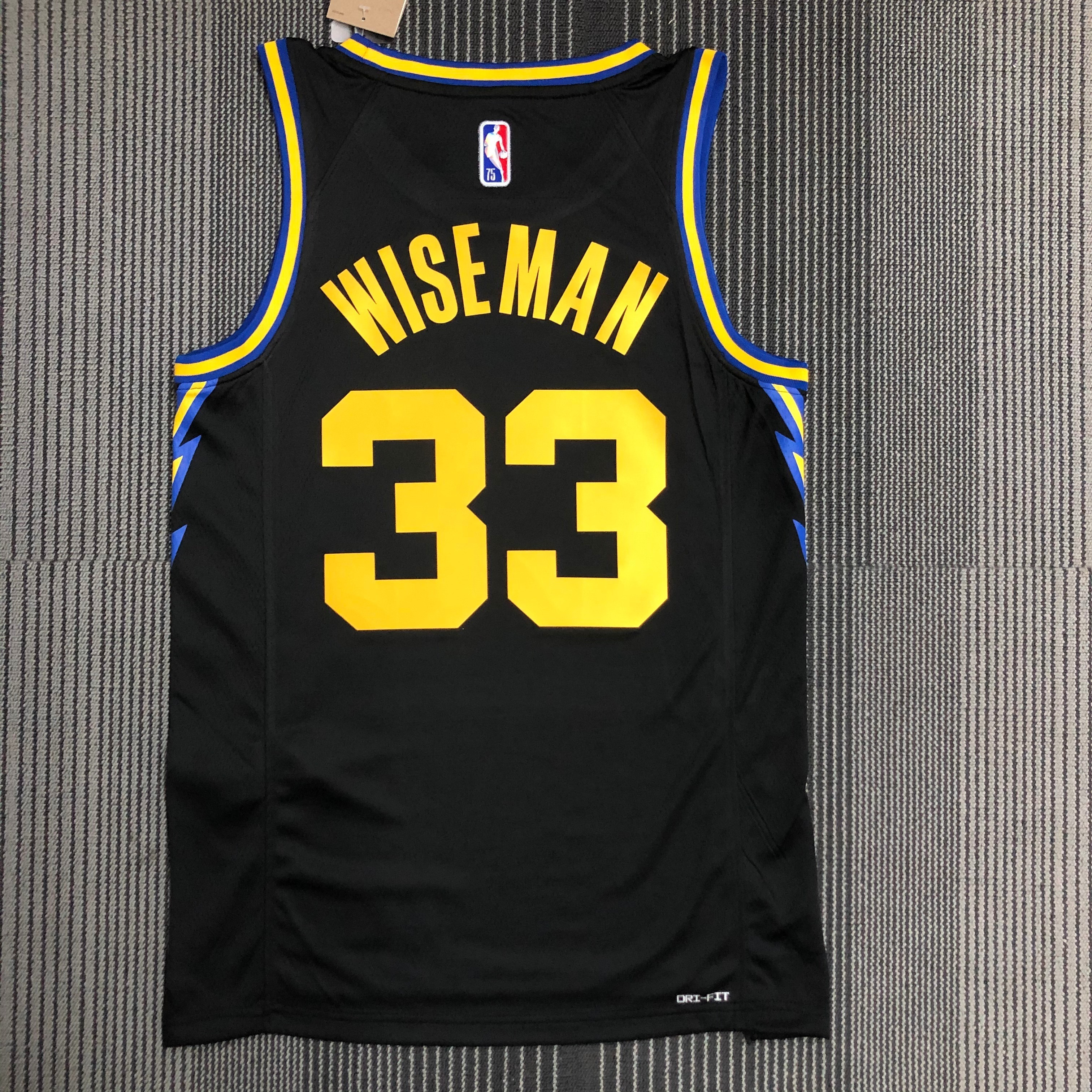 NBA Men 75th Anniversary Season 2022 Golden State Warriors Black #33 WISEMAN Jersey High Quality Name and Number Print - leoleo123123