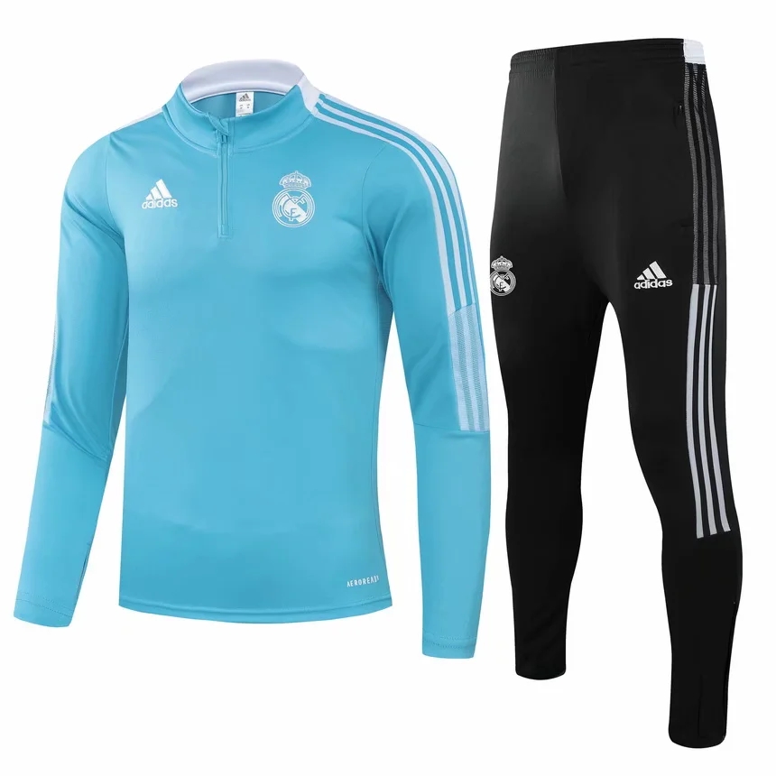 21-22 Real Madrid Blue Sweater Tracksuit Thai Quality - leoleo123123