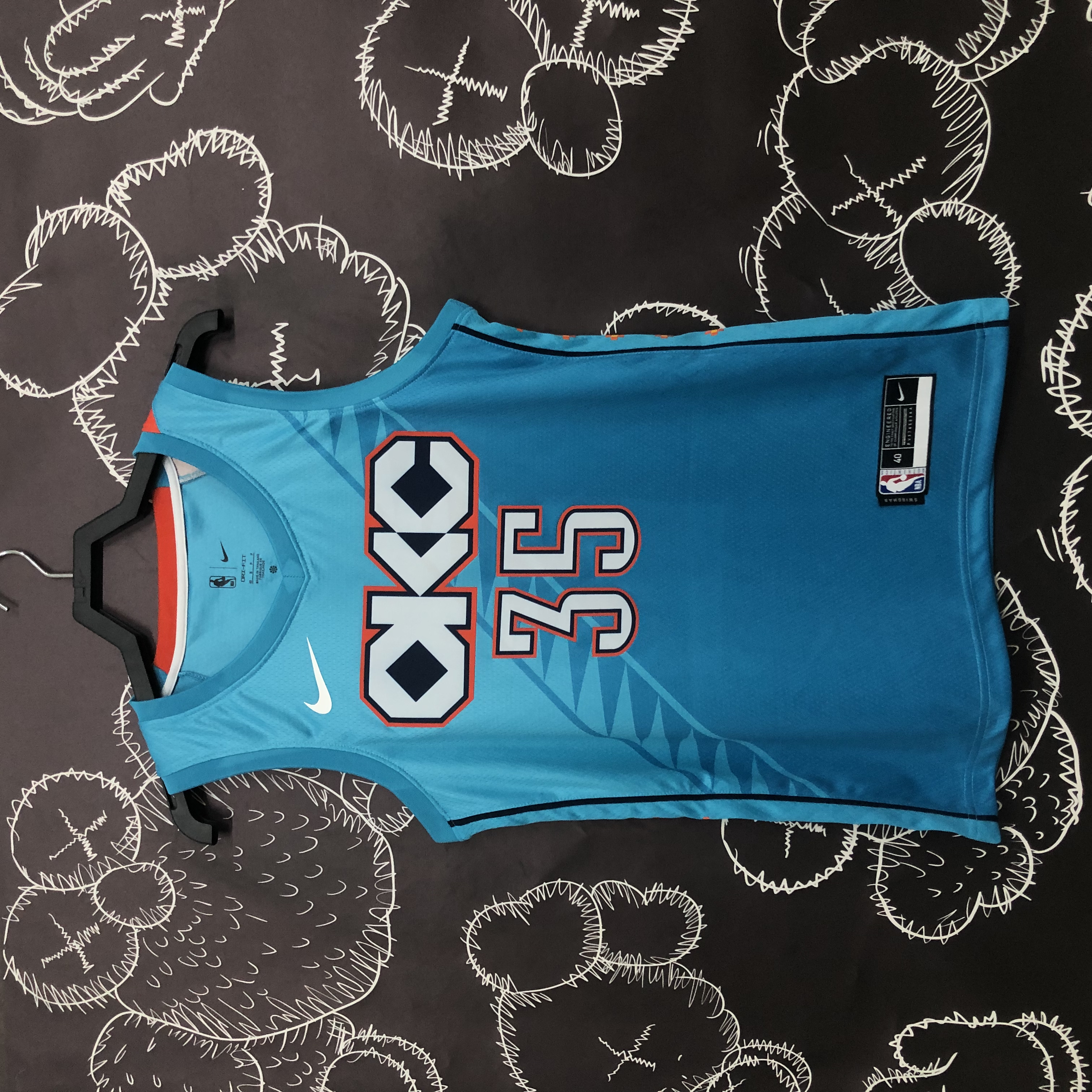 NBA Men Oklahoma City Thunder City Version Blue #35 DURANT Jersey High Quality Name and Number Print - leoleo123123