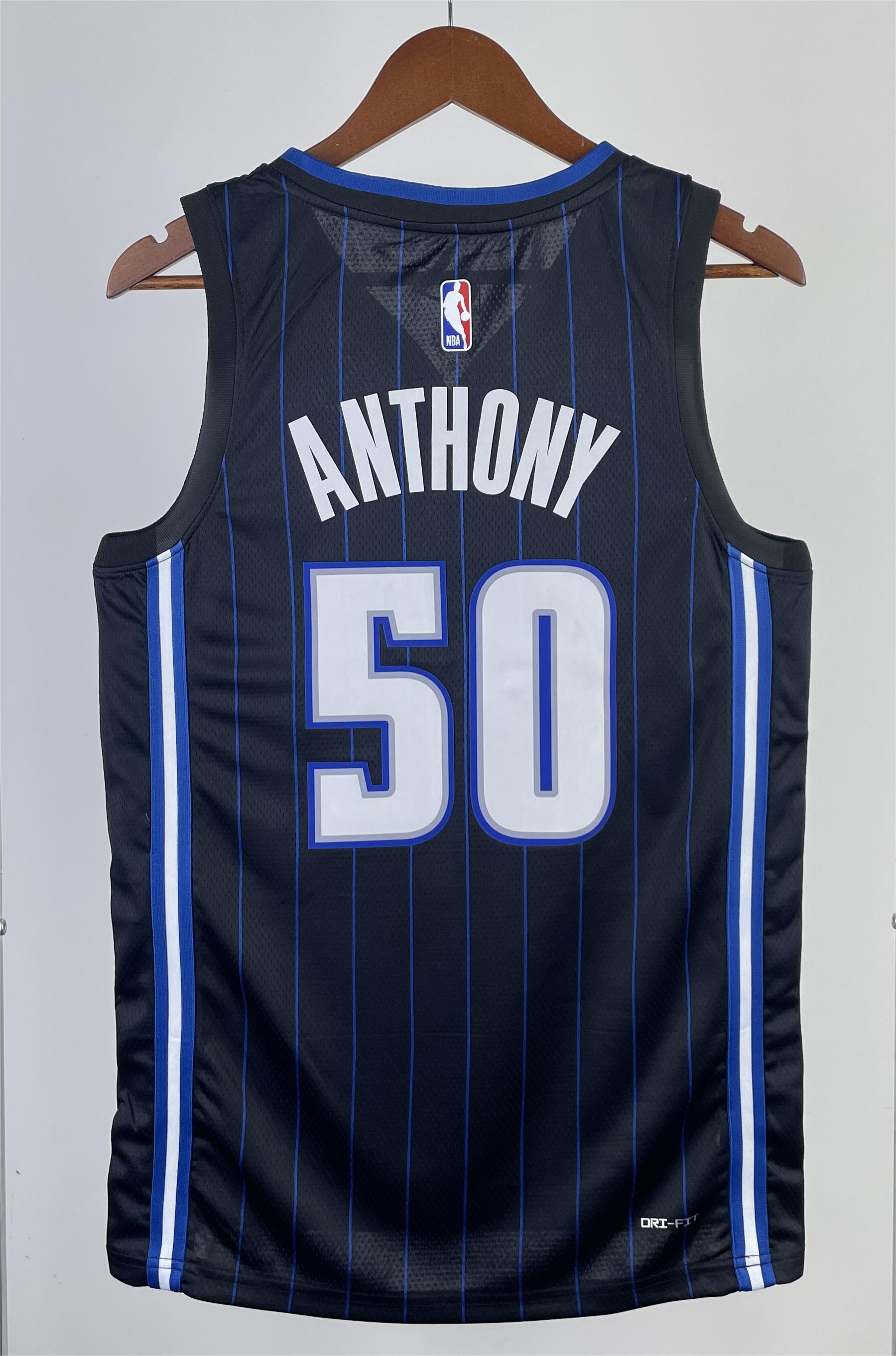 NBA Season 2023 Orlando Magic Black Stripe #50 ANTHONY Jersey High Quality Name and Number Print - leoleo123123