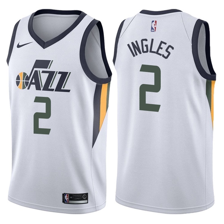 NBA Men Utah Jazz White #2 INGLES Jersey High Quality Name and Number Print - leoleo123123