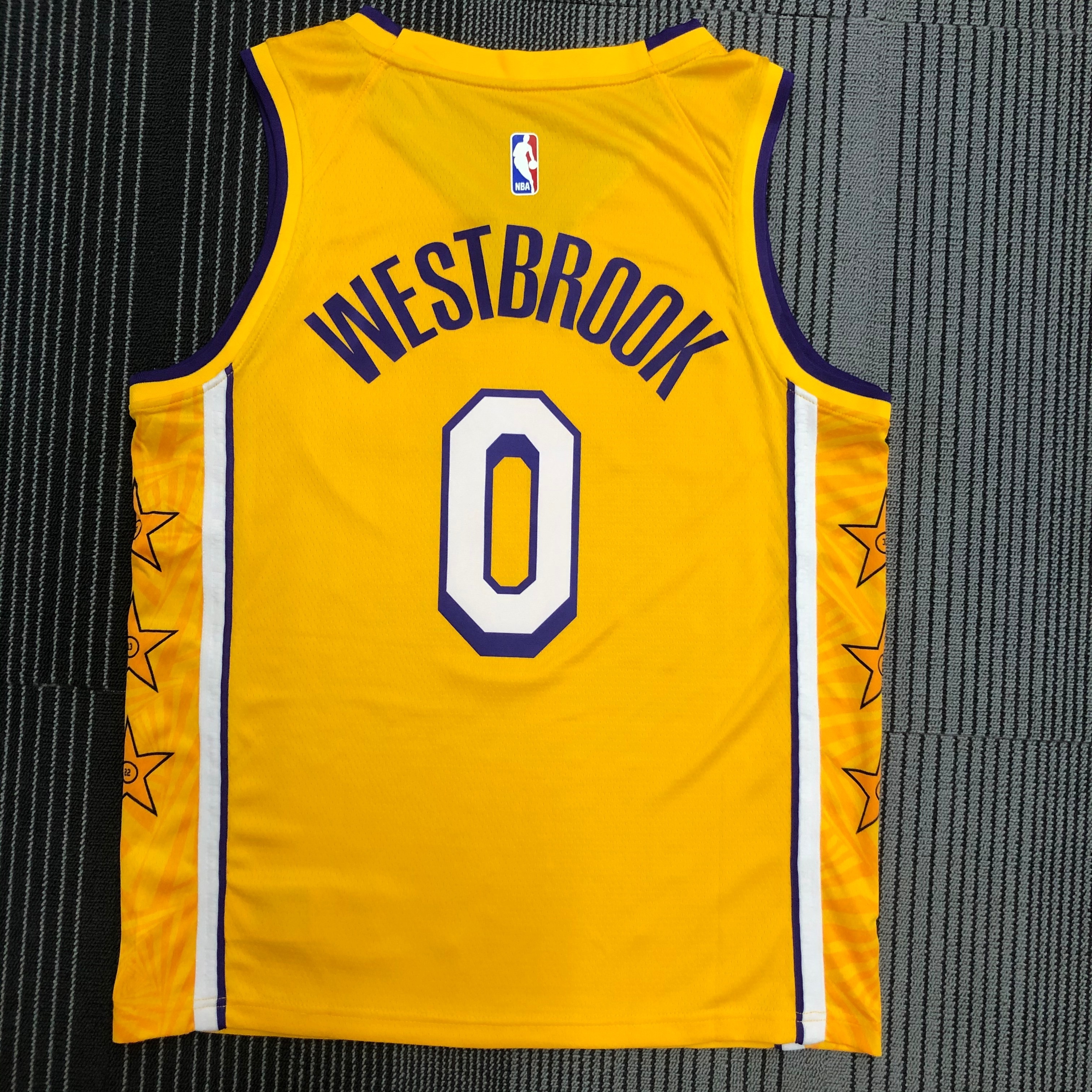 NBA Los Angeles Lakers 19-20 New Yellow #0 WESTBROOK Jersey High Quality Name and Number Print - leoleo123123