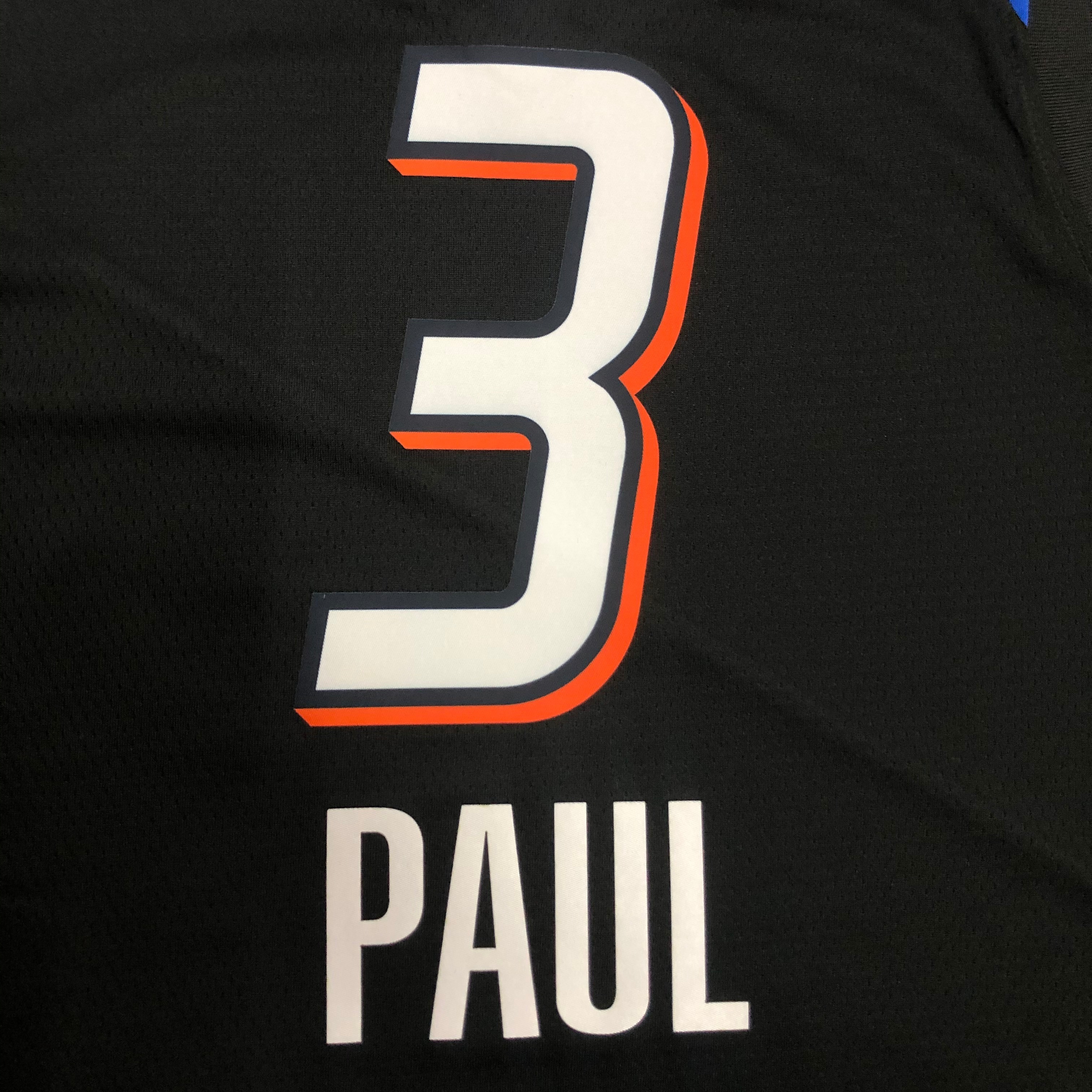 NBA Men Oklahoma City Thunder City Version Black #3 PAUL Jersey High Quality Name and Number Print - leoleo123123