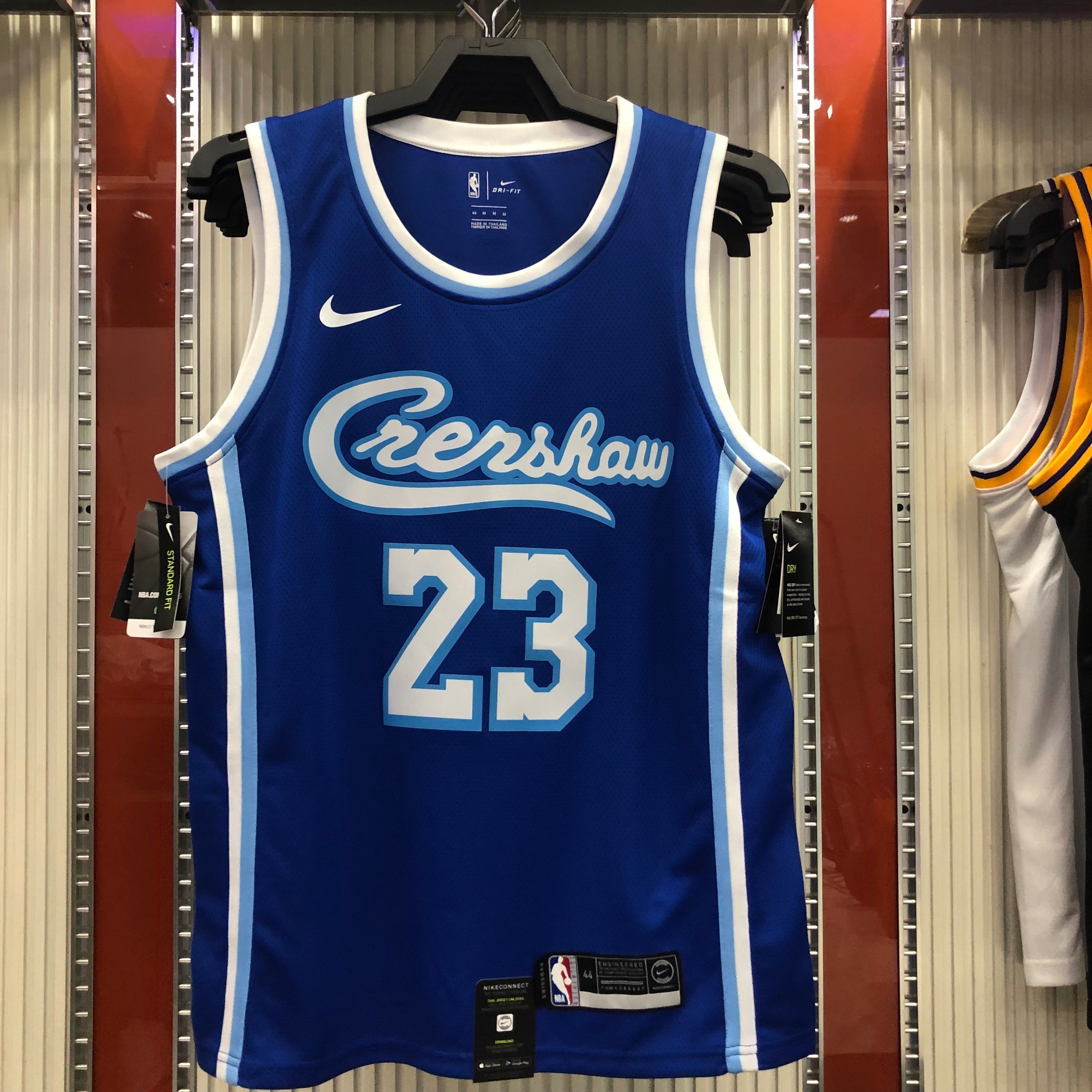 NBA Men Los Angeles Lakers Retro in Latin with Crenshaw #23 JAMES Blue Round Neck Jersey High Quality Name and Number Print - leoleo123123
