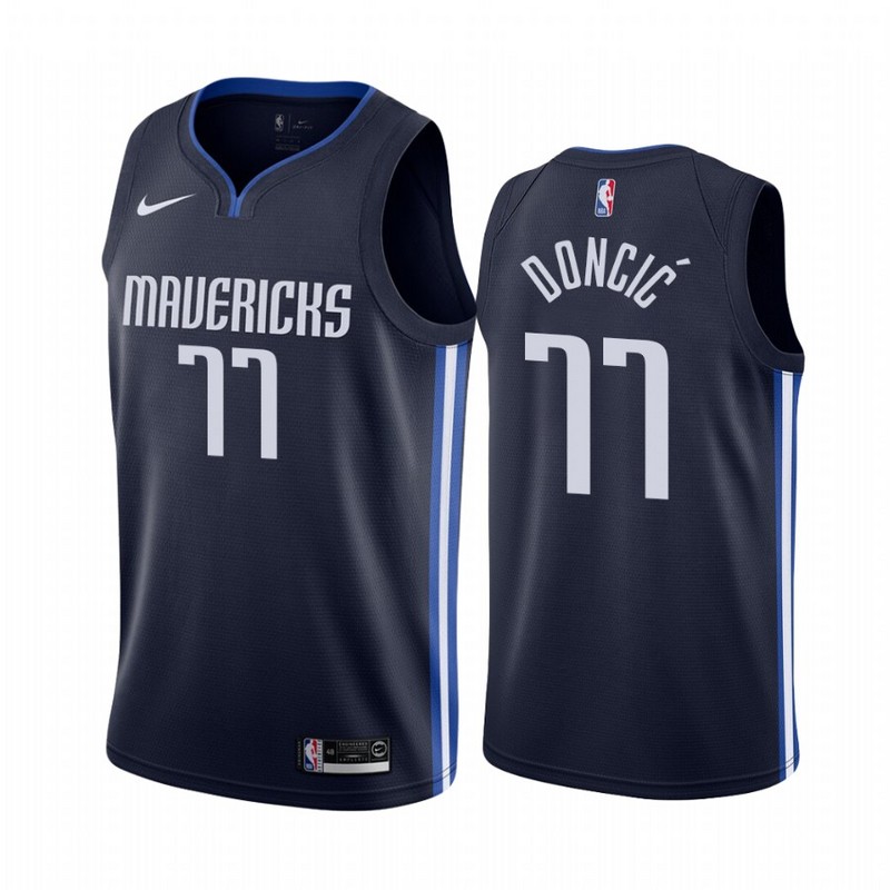 NBA Men Dallas Mavericks Dark Blue #77 DONCIC Jersey High Quality Name and Number Print - leoleo123123