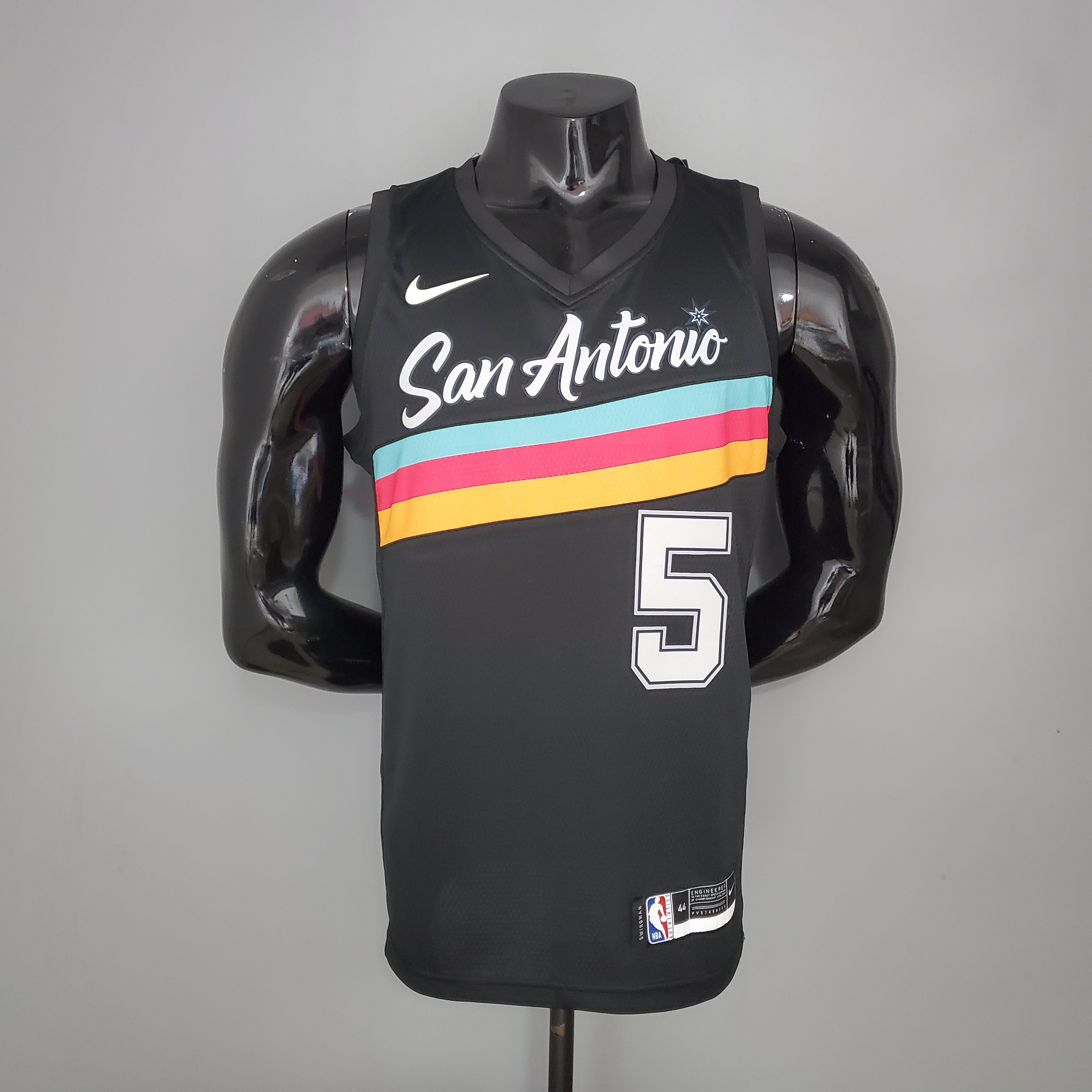NBA Season 2021 Men San Antonio Spurs Black City #5 MURRAY Jersey High Quality Name and Number Print - leoleo123123