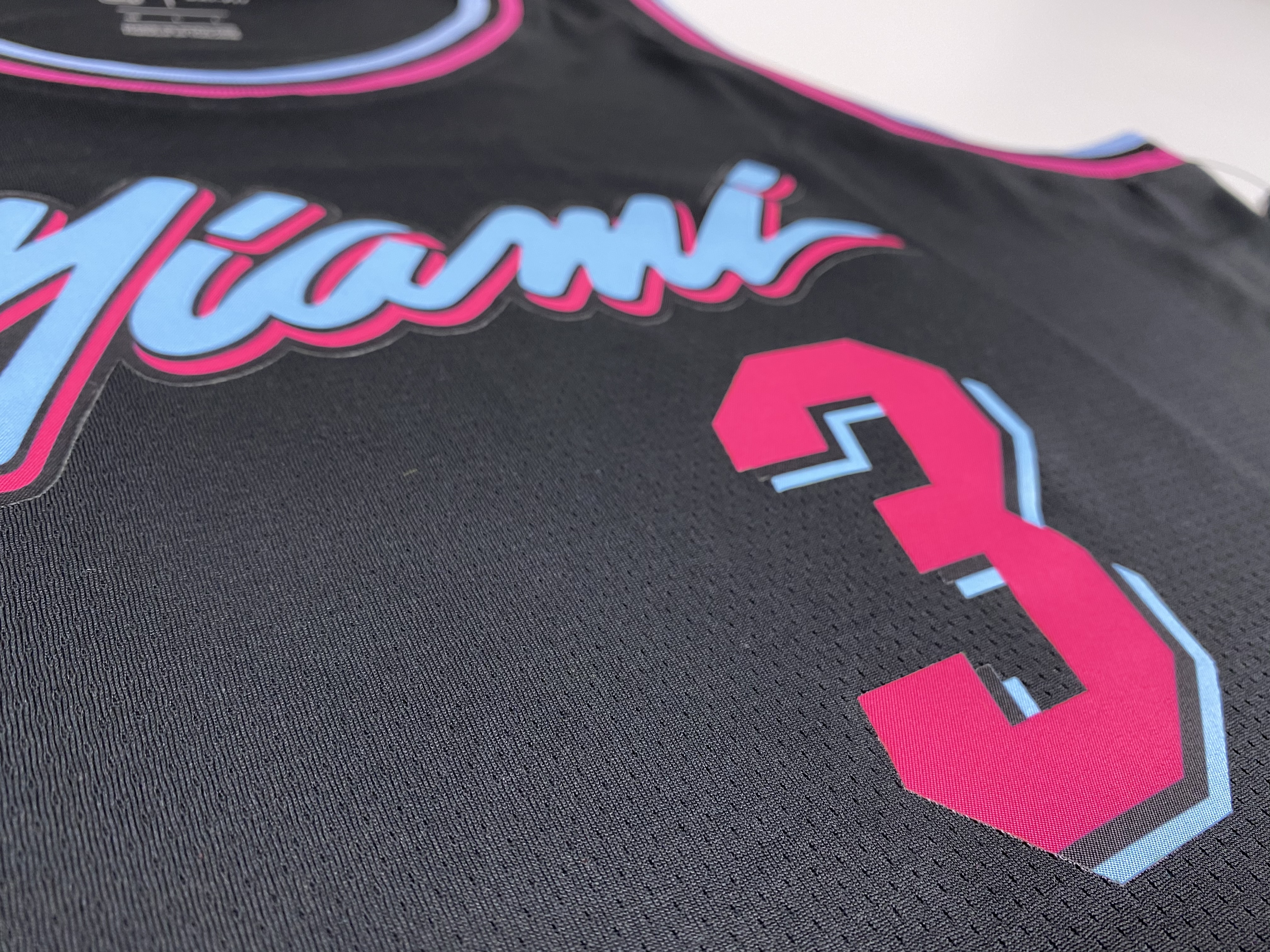 NBA Men Miami Heat Black City #3 WADE Jersey High Quality Name and Number Print - leoleo123123