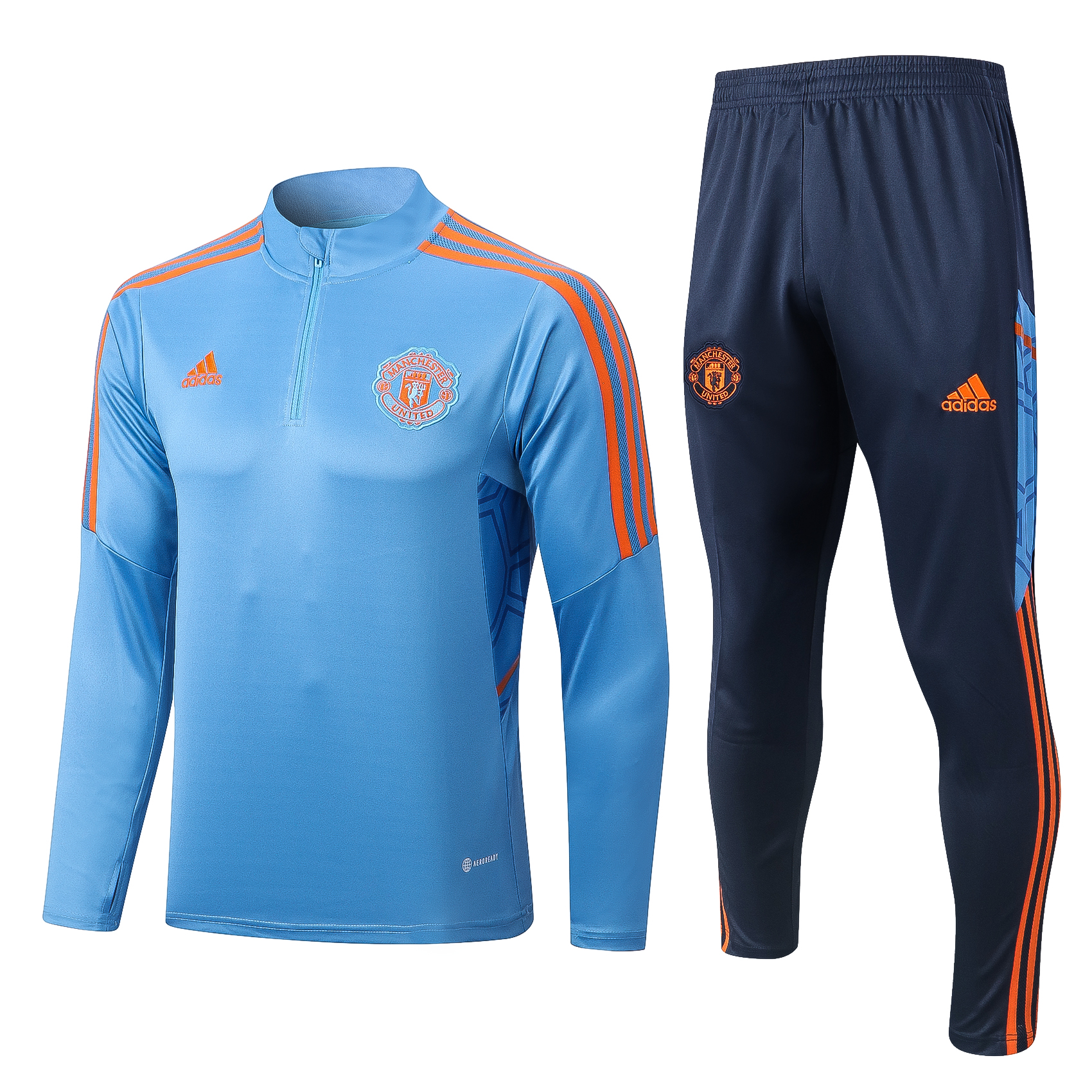 22/23 Man United Lake Blue Sweater Tracksuit Thai Quality - leoleo123123