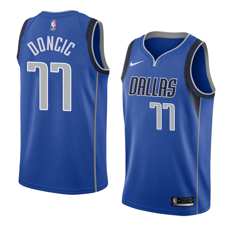 NBA Men Dallas Mavericks Blue #77 DONCIC Jersey High Quality Name and Number Print - leoleo123123