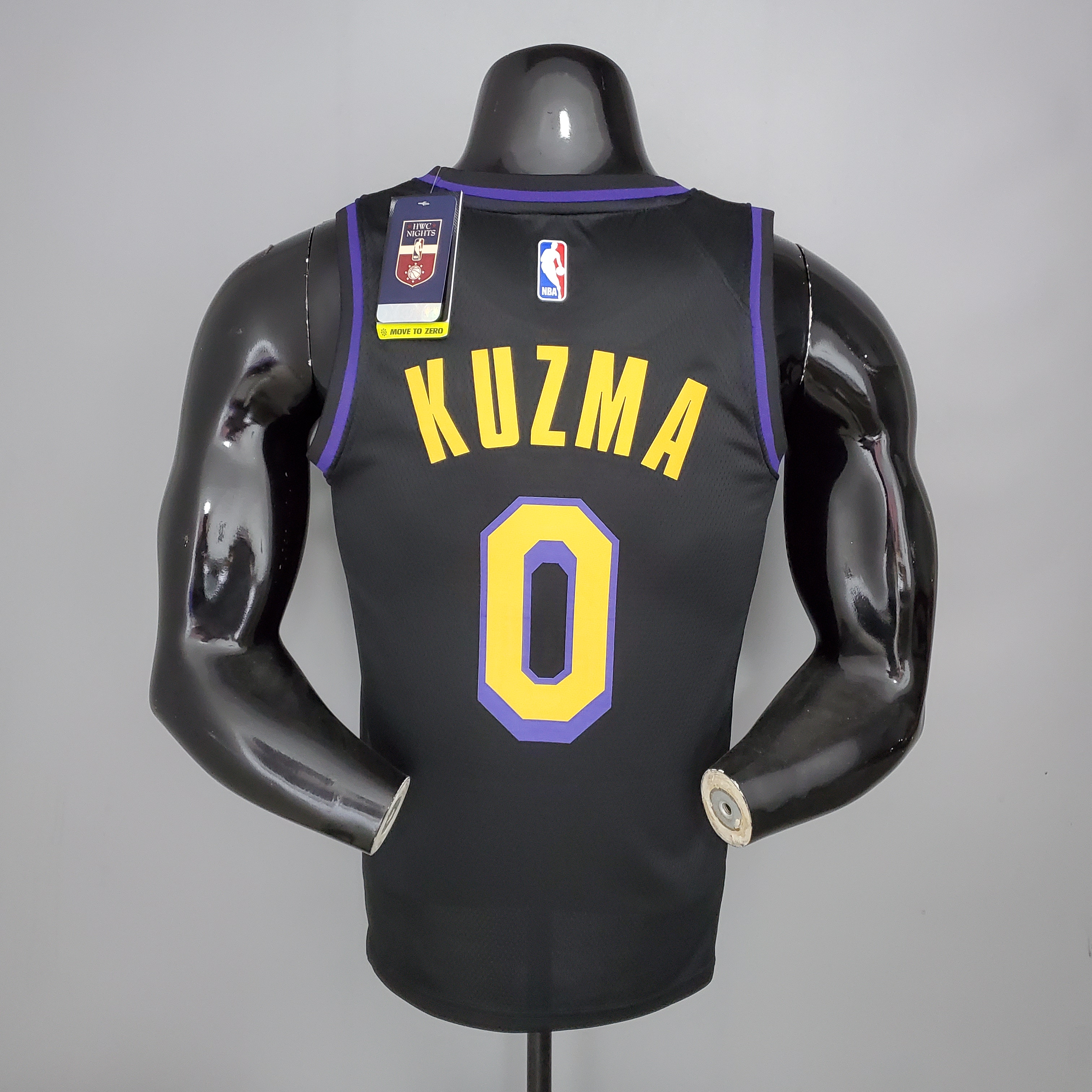 2021 KUZMA#0 Los Angeles Lakers Black Latin Black NBA Jersey High Quality Name and Number Print - leoleo123123