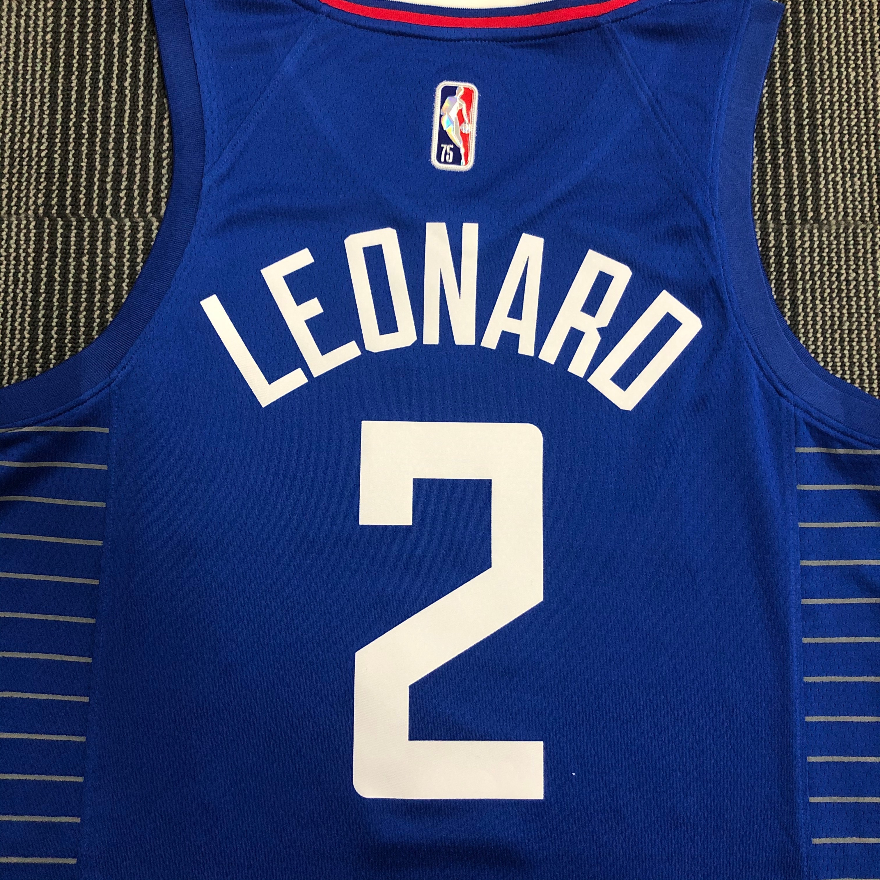 NBA Men 75th Anniversary Los Angeles Clippers Blue #2 LEONARD Jersey High Quality Name and Number Print - leoleo123123