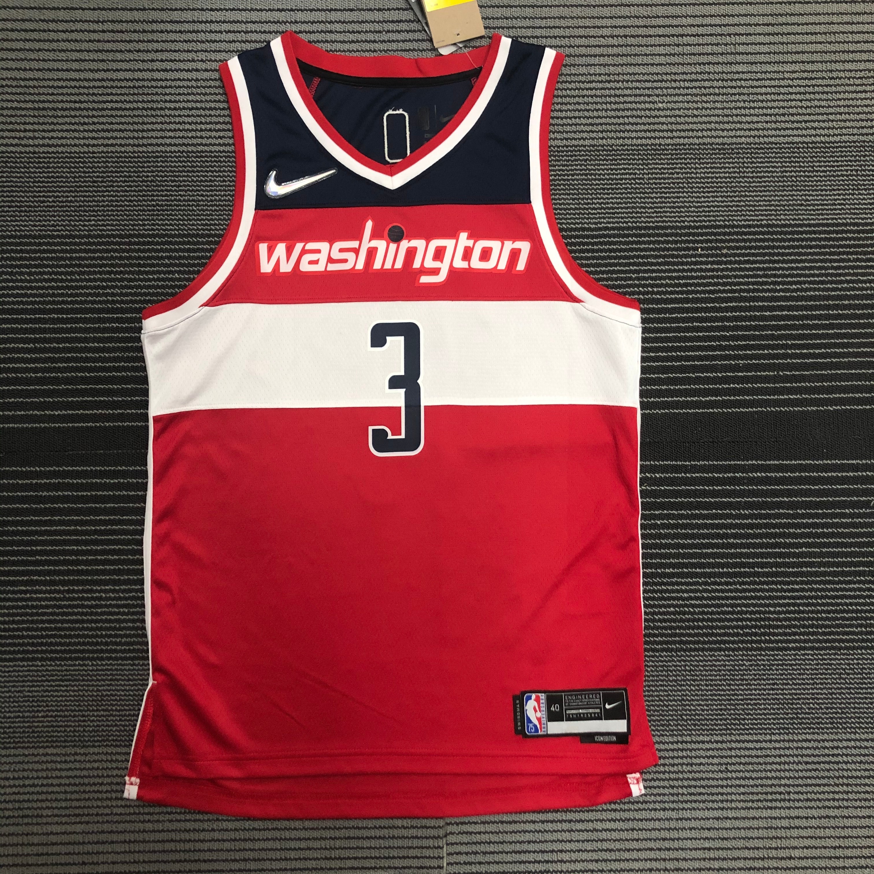 NBA 75th Anniversary Men Washington Wizards Red #3 BEAL Jersey High Quality Name and Number Print - leoleo123123