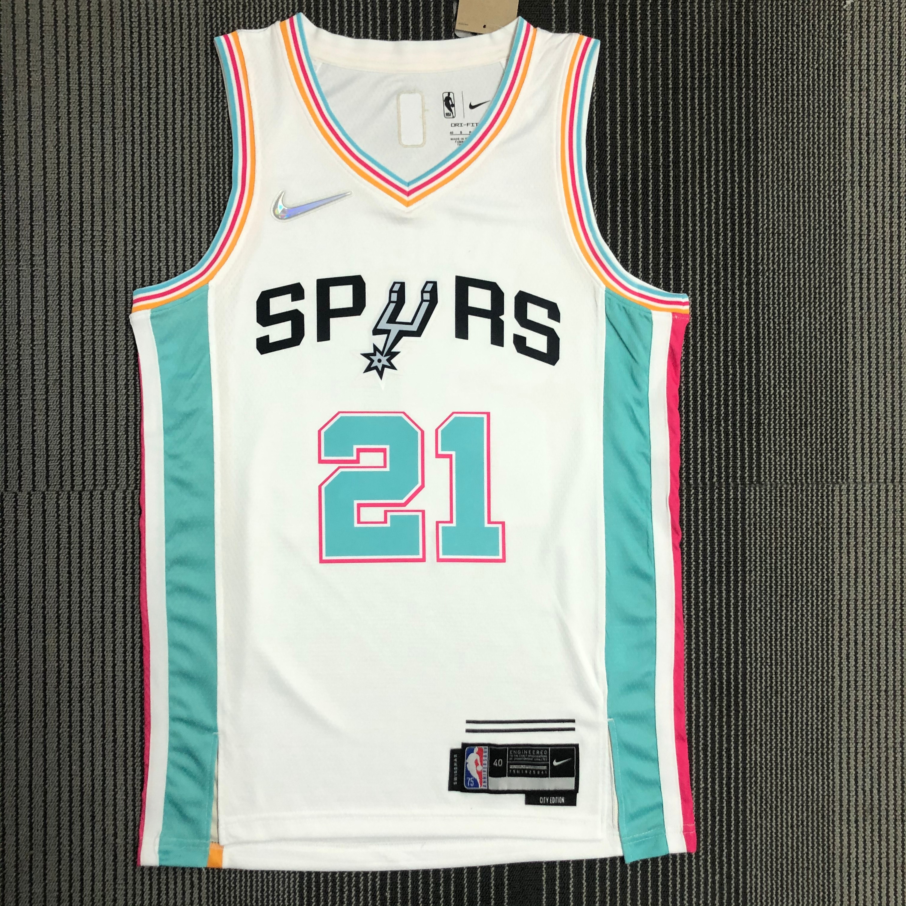 NBA Men 75th Anniversary Season 2022 San Antonio Spurs White #21 DUNCAN Jersey High Quality Name and Number Print - leoleo123123