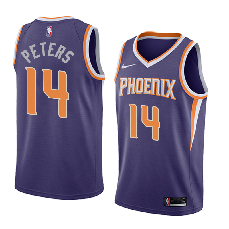 NBA Men Phoenix Suns Purple #14 PETERS Jersey High Quality Name and Number Print - leoleo123123