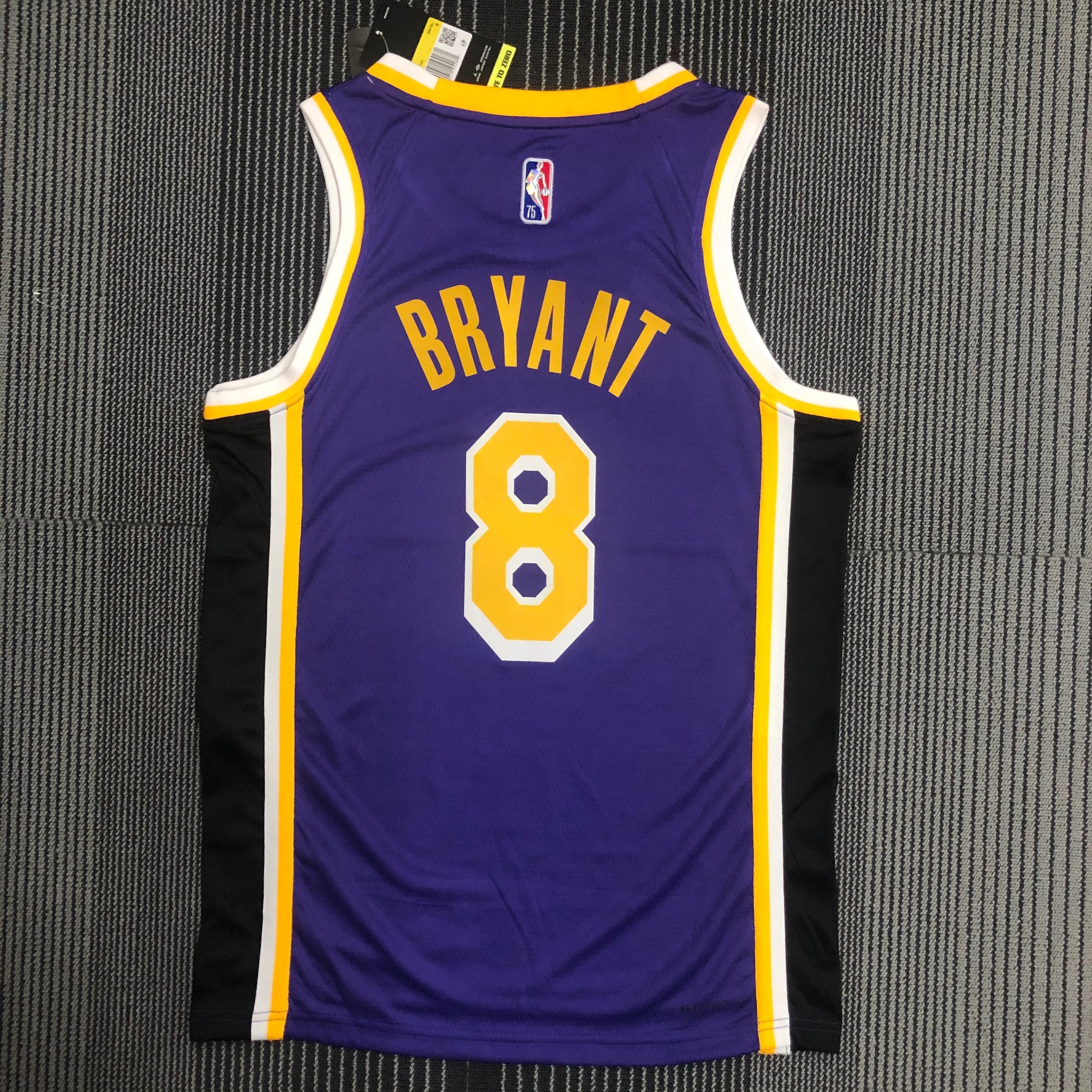 NBA Season 2022 75th Anniversary Los Angeles Lakers with Jordan Logo Purple Round Neck #8 BRYANT Jersey High Quality Name and Number Print - leoleo123123